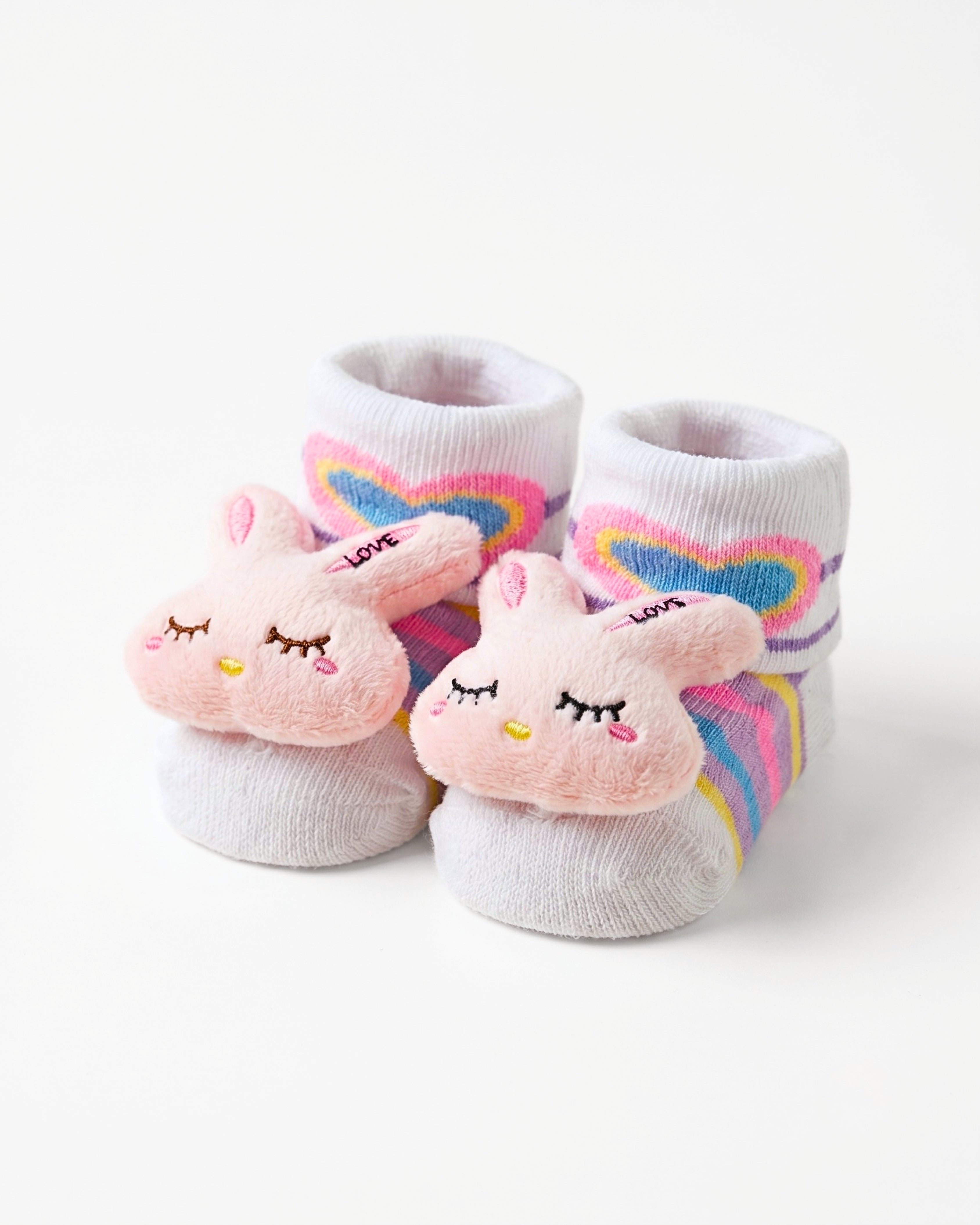 Baby Booties – Infant Soft Socks (Rainbow Bunny)