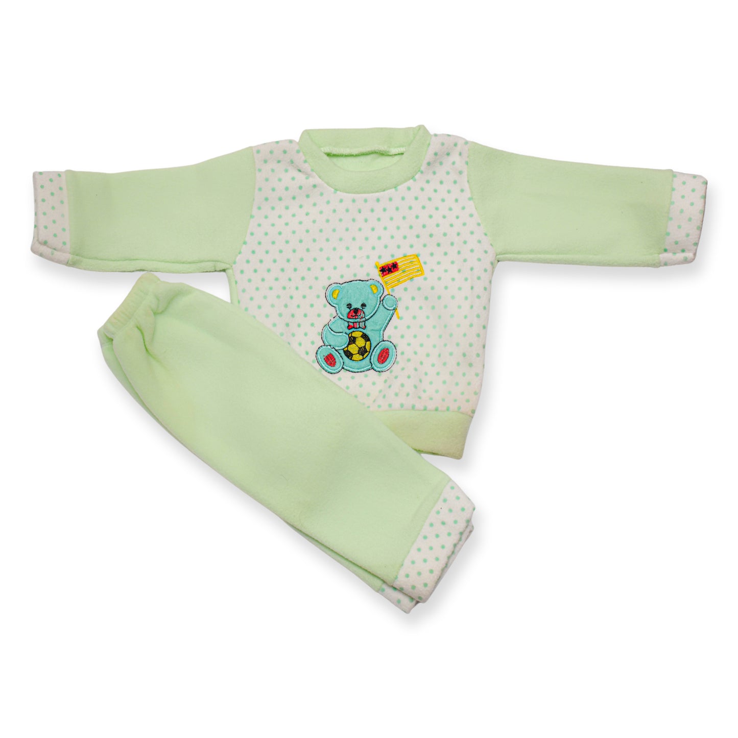 Dotted Bear Set - Polar Fleece - (Green)