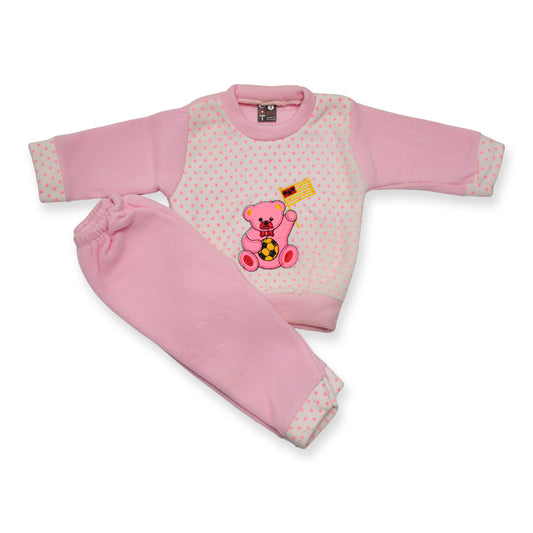 Dotted Bear Set - Polar Fleece - (Pink)