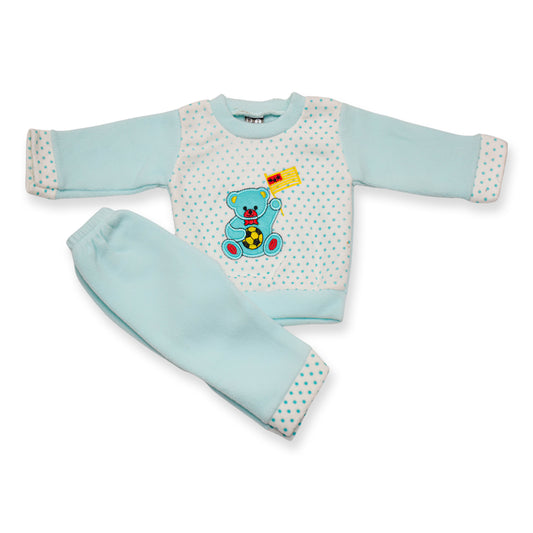 Dotted Bear Set - Polar Fleece - (Blue)