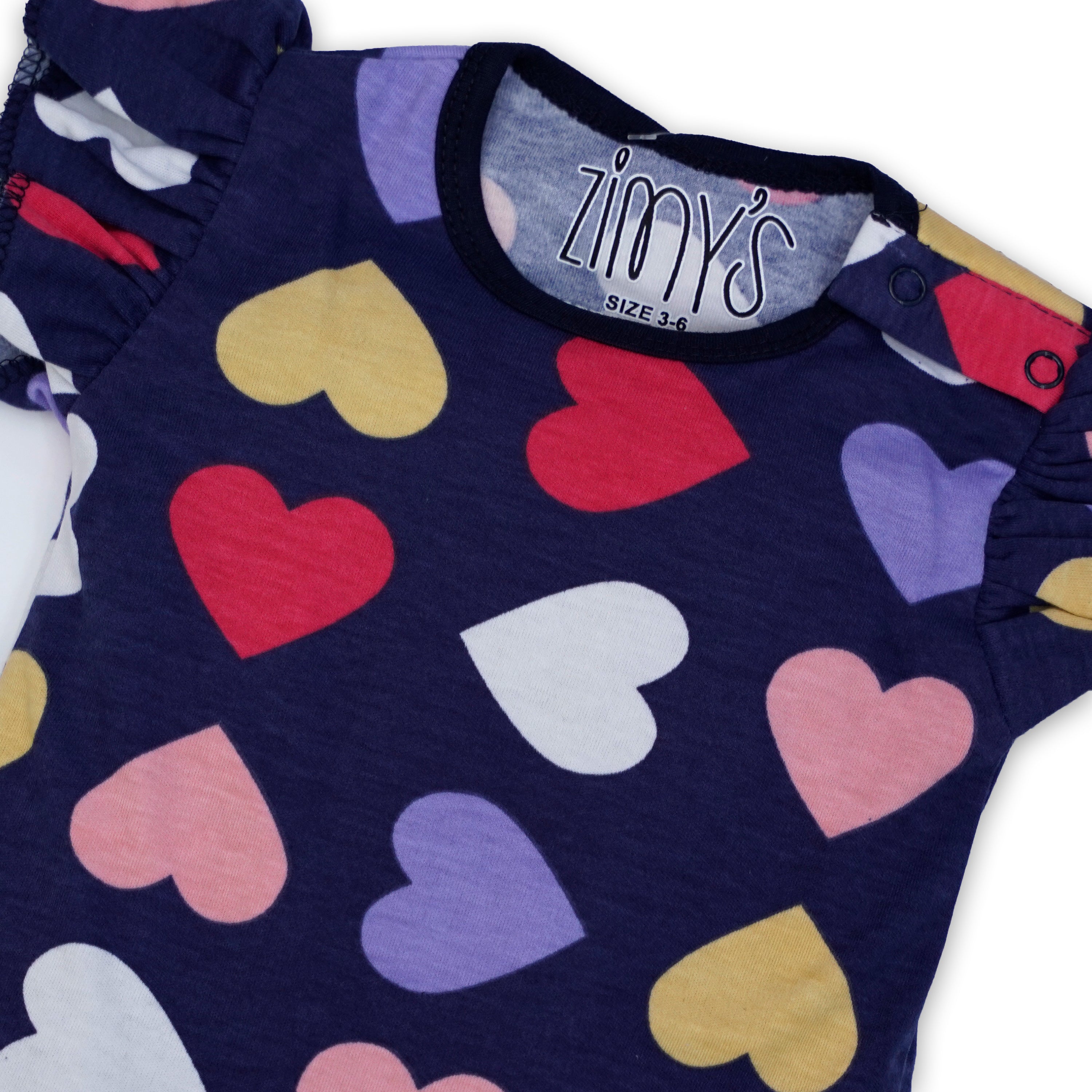 Navy Hearts Bodysuit - (With Frills)