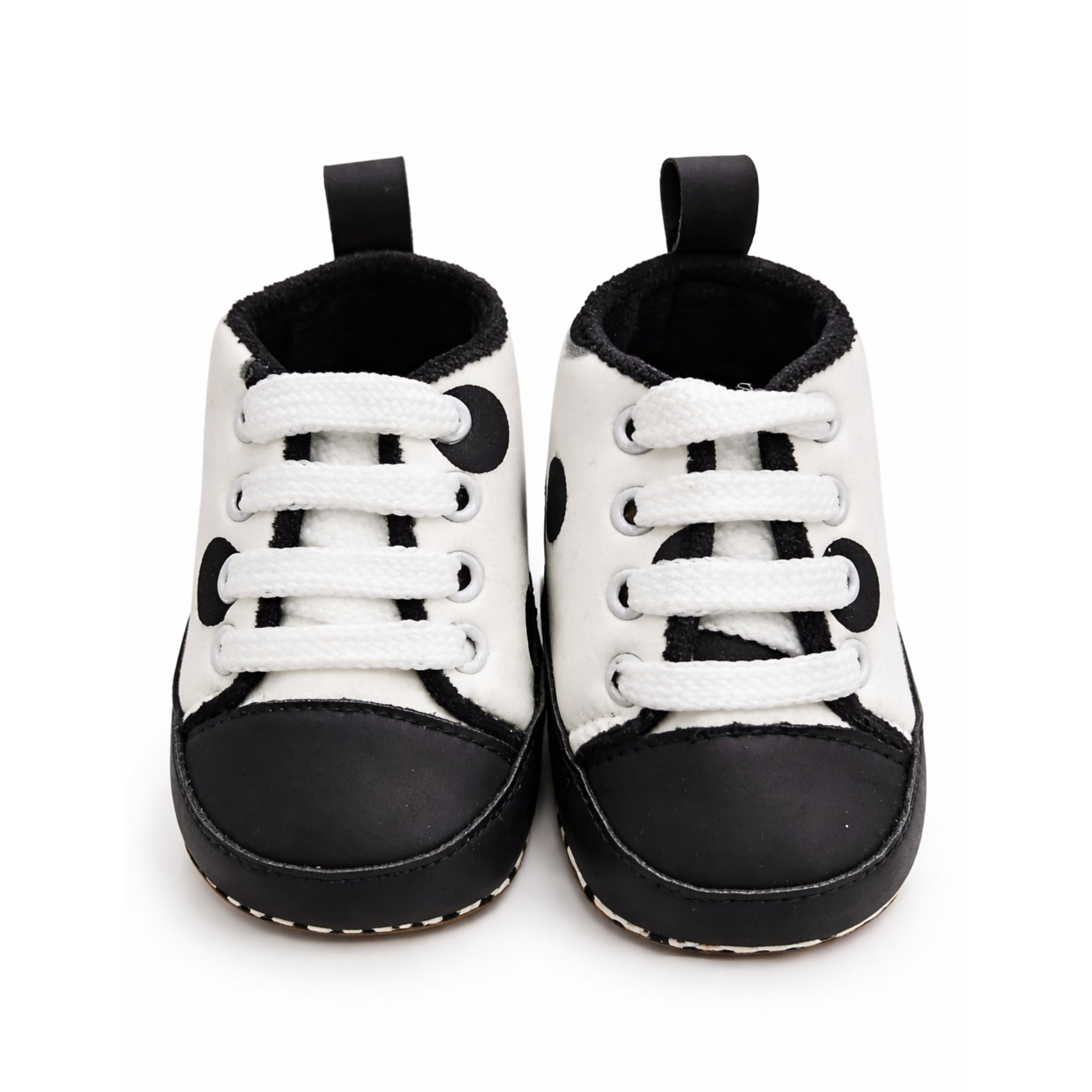 Baby Soft Sole Sneakers – (Black Polka)