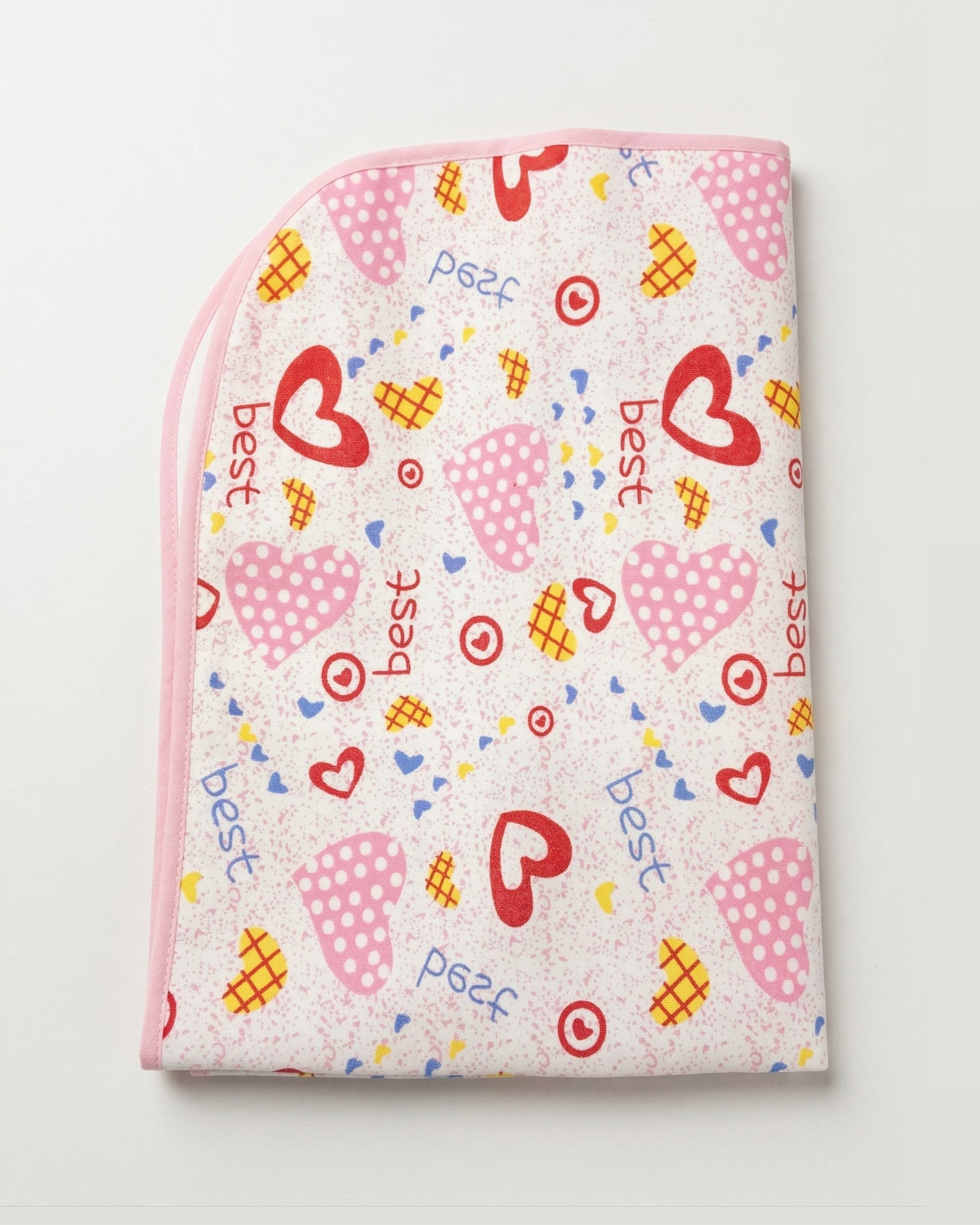 Waterproof Diaper Changing Sheet –  Tiny hearts (Pink) (19x27 Inches)