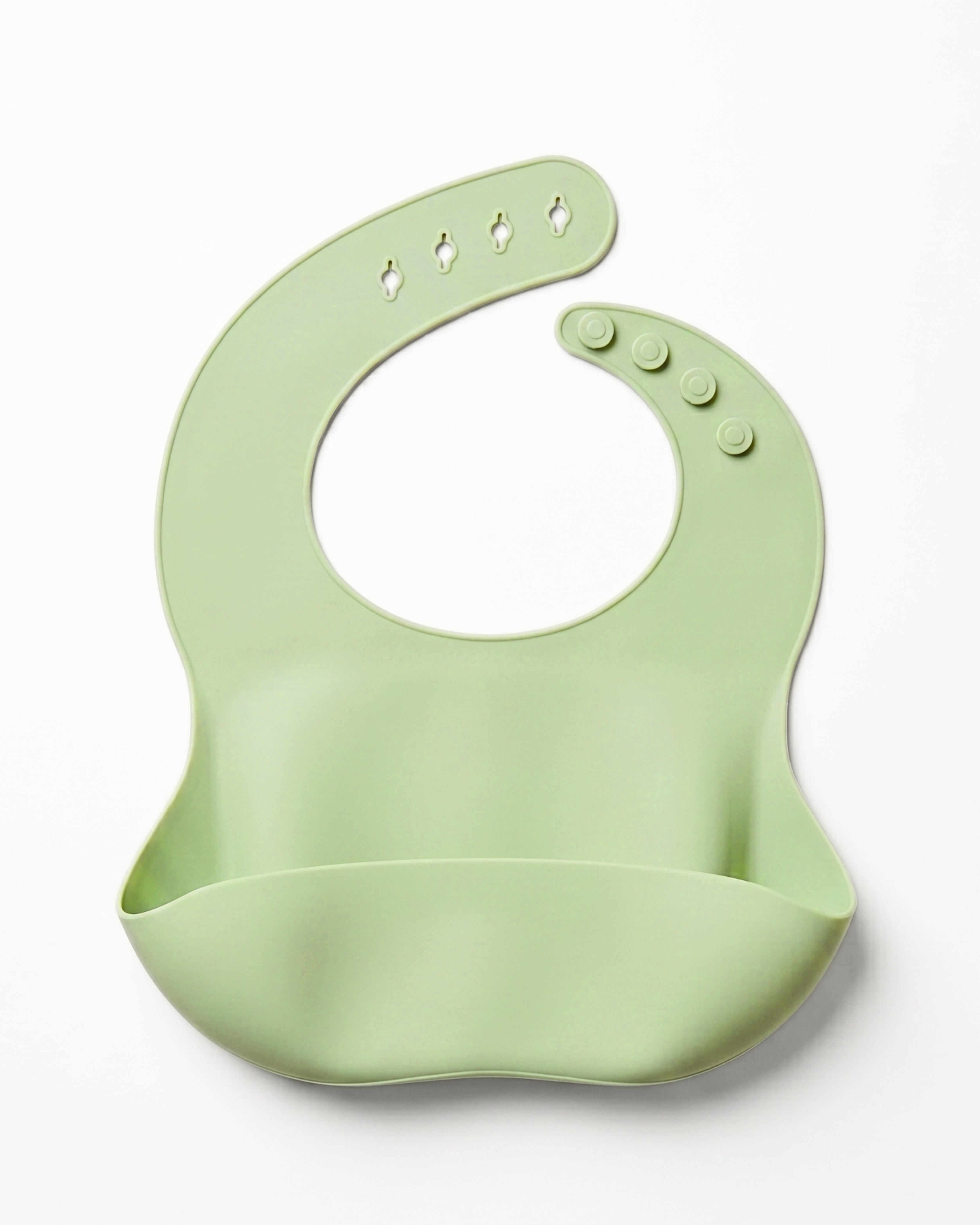 Adjustable Food-Grade Silicone Bib - BPA-free - Sage Green