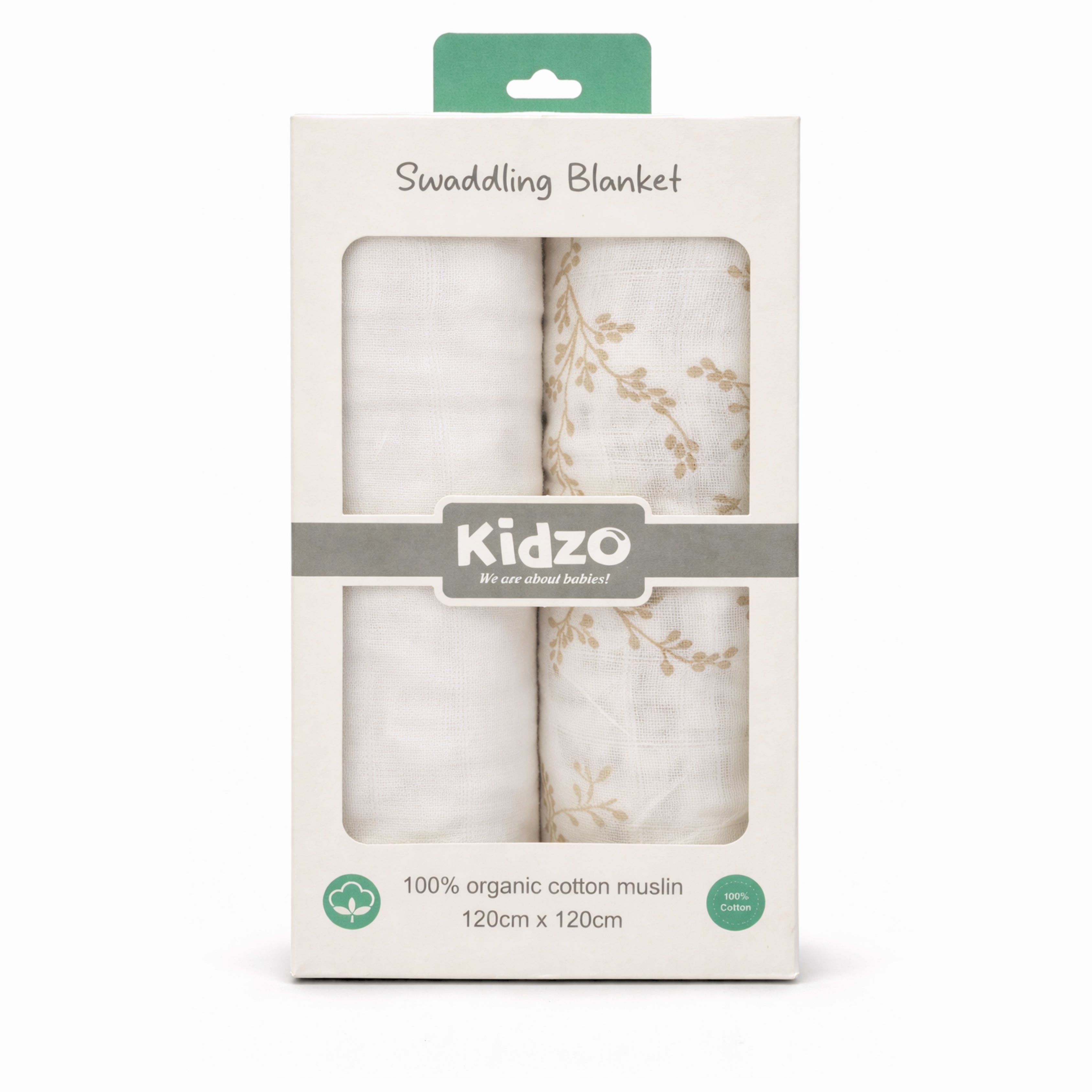 2-Piece Baby Muslin Swaddling Blanket Set (Golden Leaves)