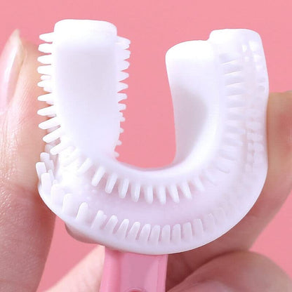 U-Shaped Baby Toothbrush – Soft Silicone with Heart Grip – Baby Oral Care