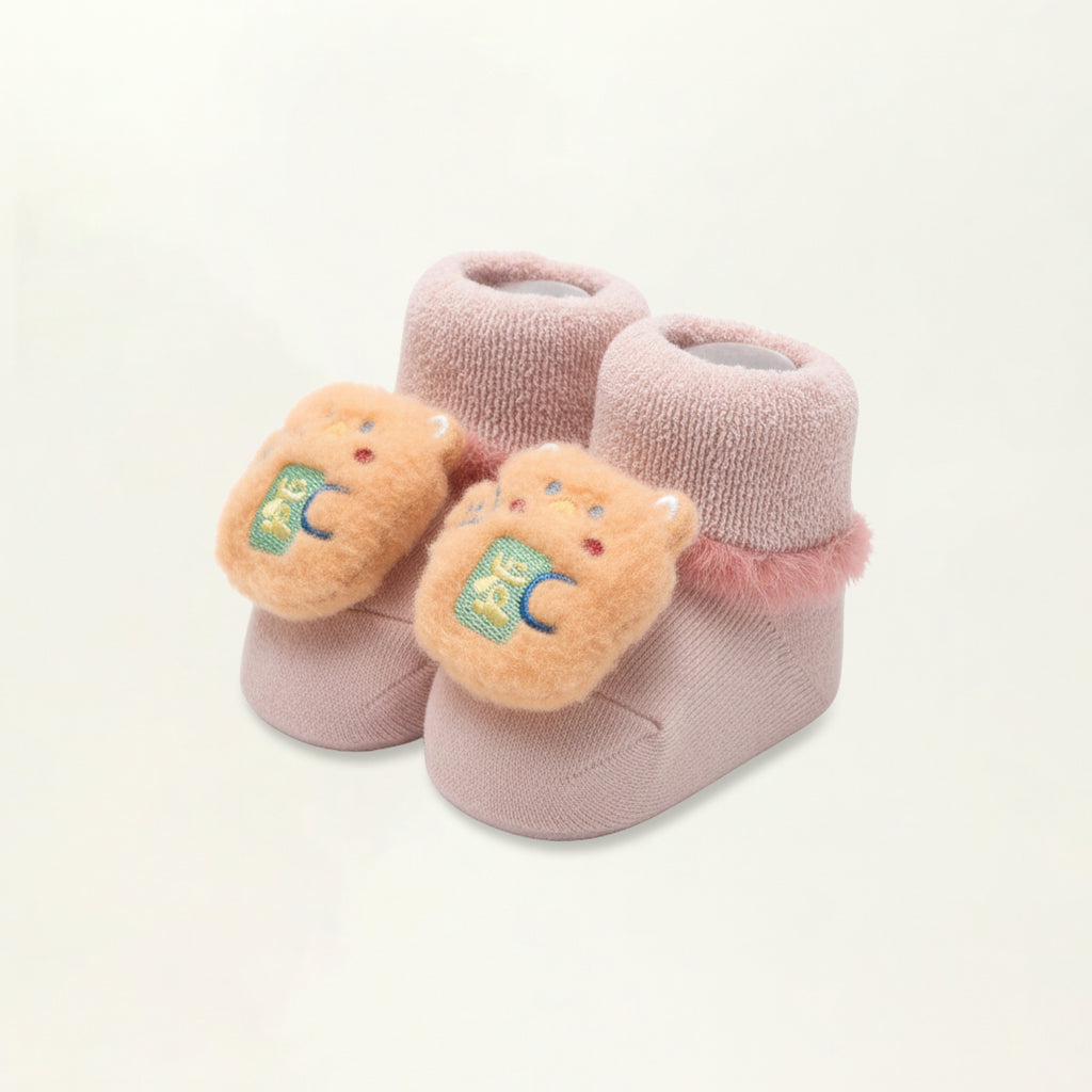Baby Booties – Infant Soft Socks (Orange Cat)