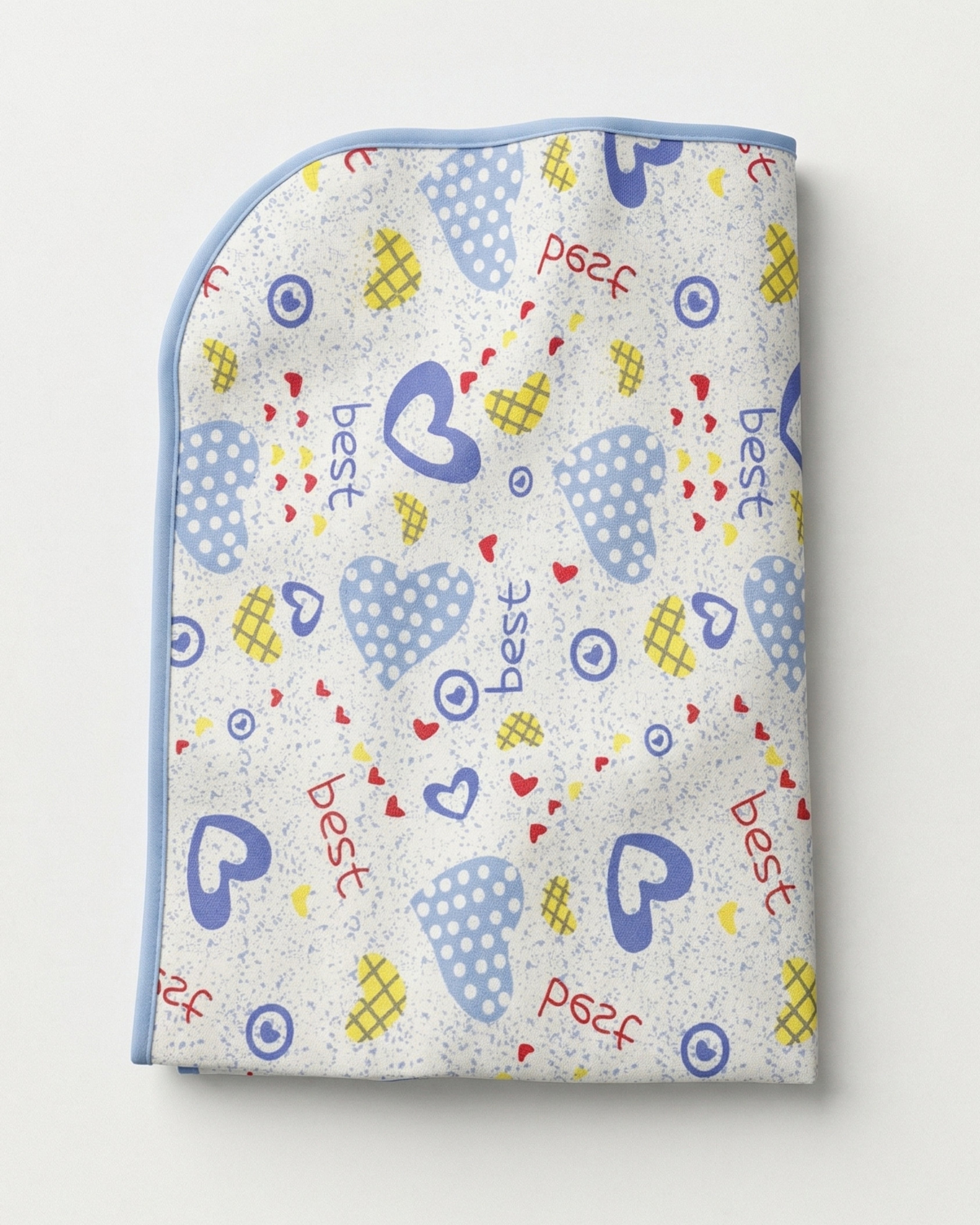 Waterproof Diaper Changing Sheet –  Tiny hearts (Blue) (19x27 Inches)
