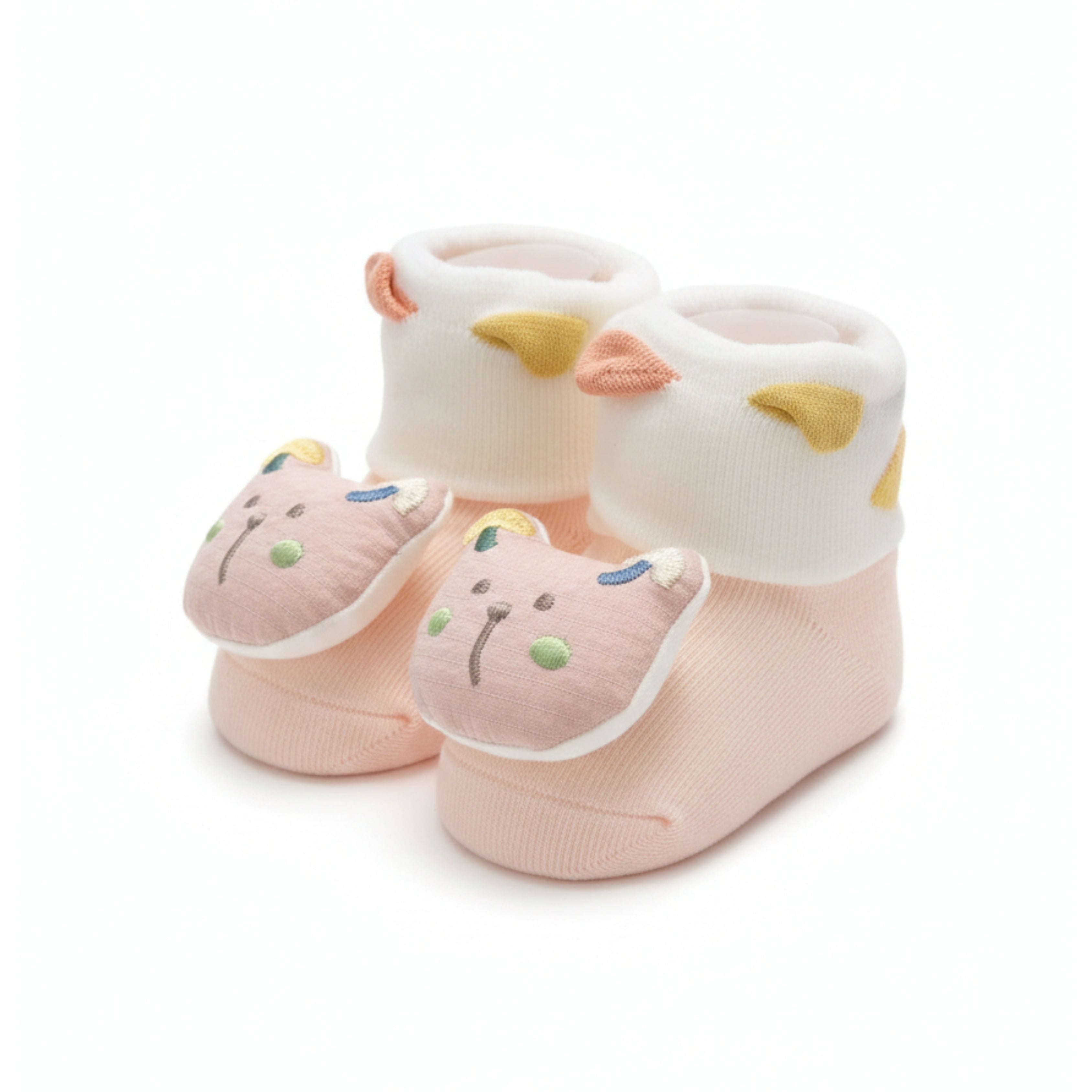 Baby Booties – Infant Soft Socks (Peach Bear)
