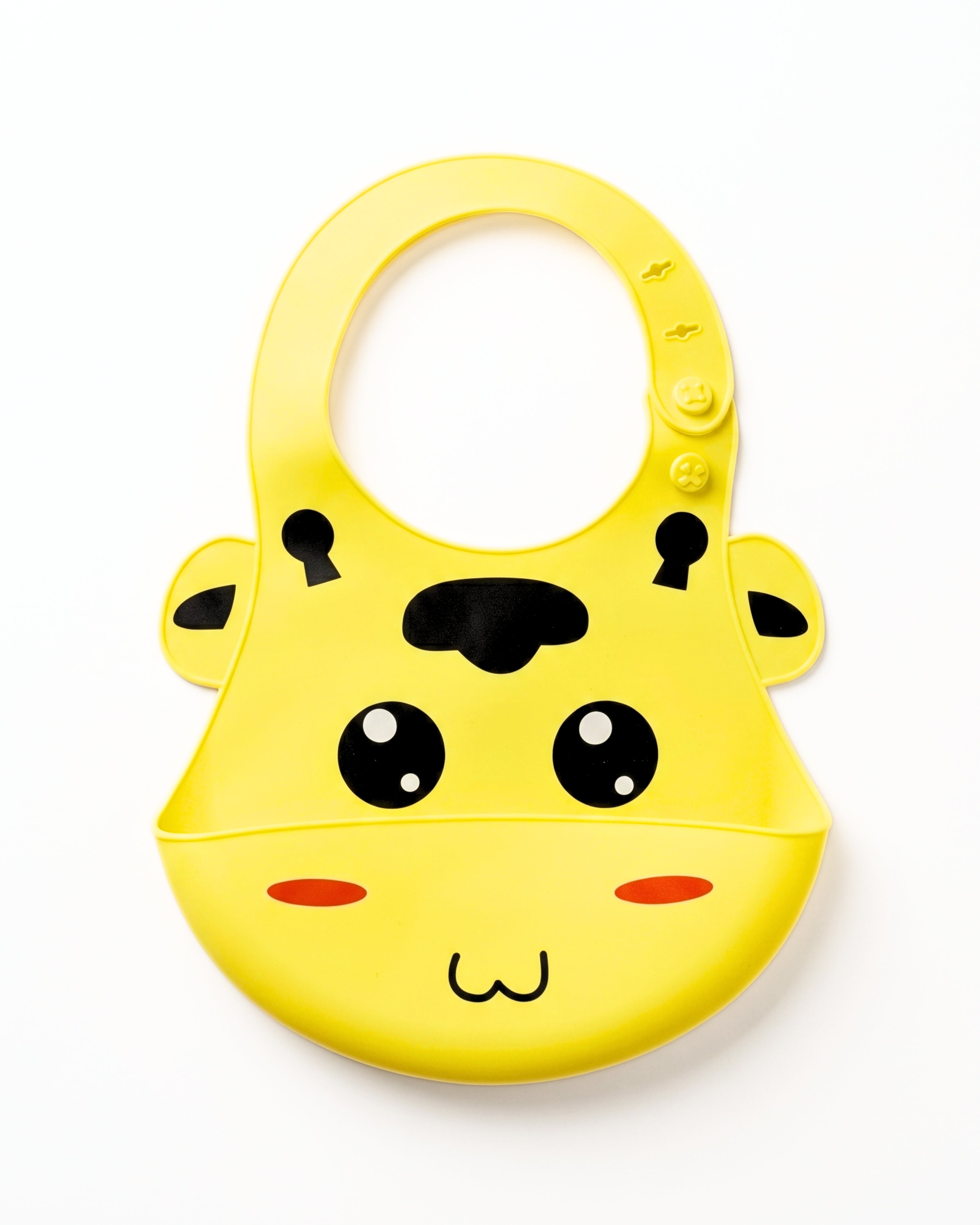 Adjustable Food-Grade Silicone Bib - BPA-free - Yellow Character
