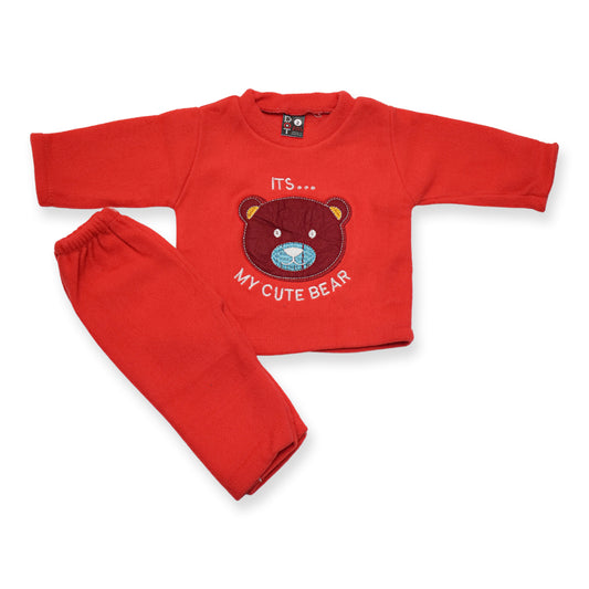 Snuggle Bear Set - Polar Fleece - (Red)