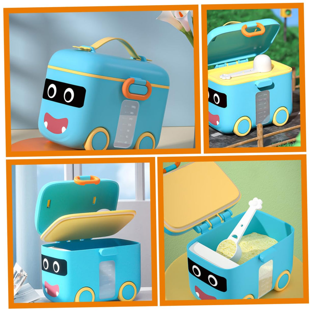 Baby Formula Dispenser | Portable Airtight Milk Powder Container & Scoop (BUS)