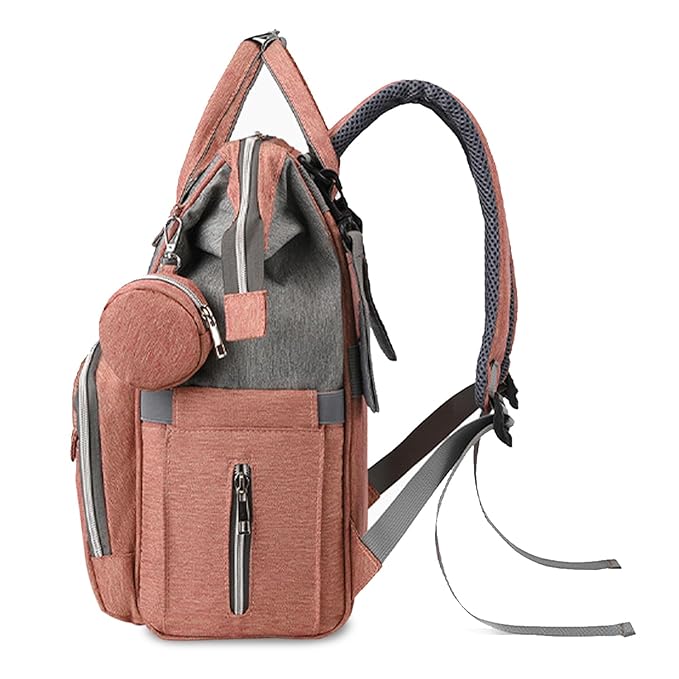 Baby Diaper & Accessories Bag - Mothercare Backpack - (Grey & Peach)