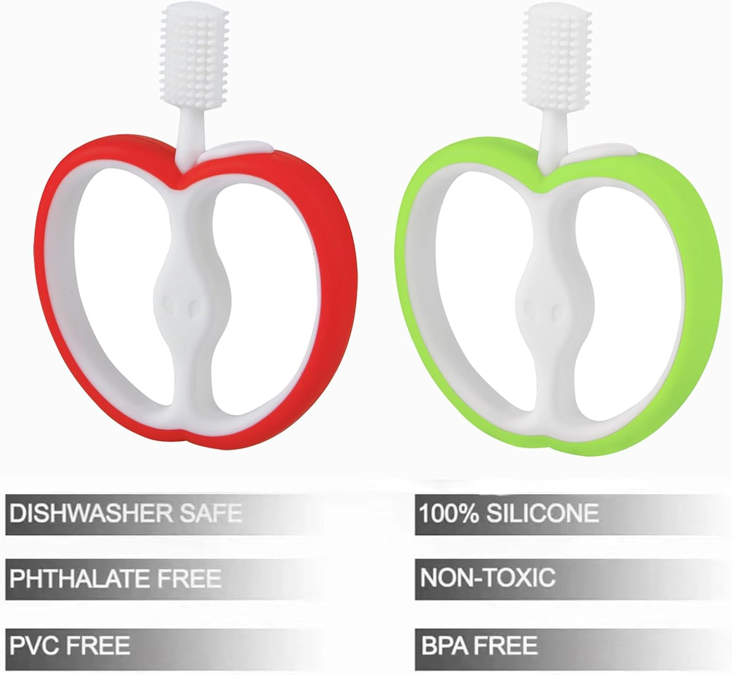 AppleGrip Baby Silicone Toothbrush – Soft Bristle Design – Baby Oral Care