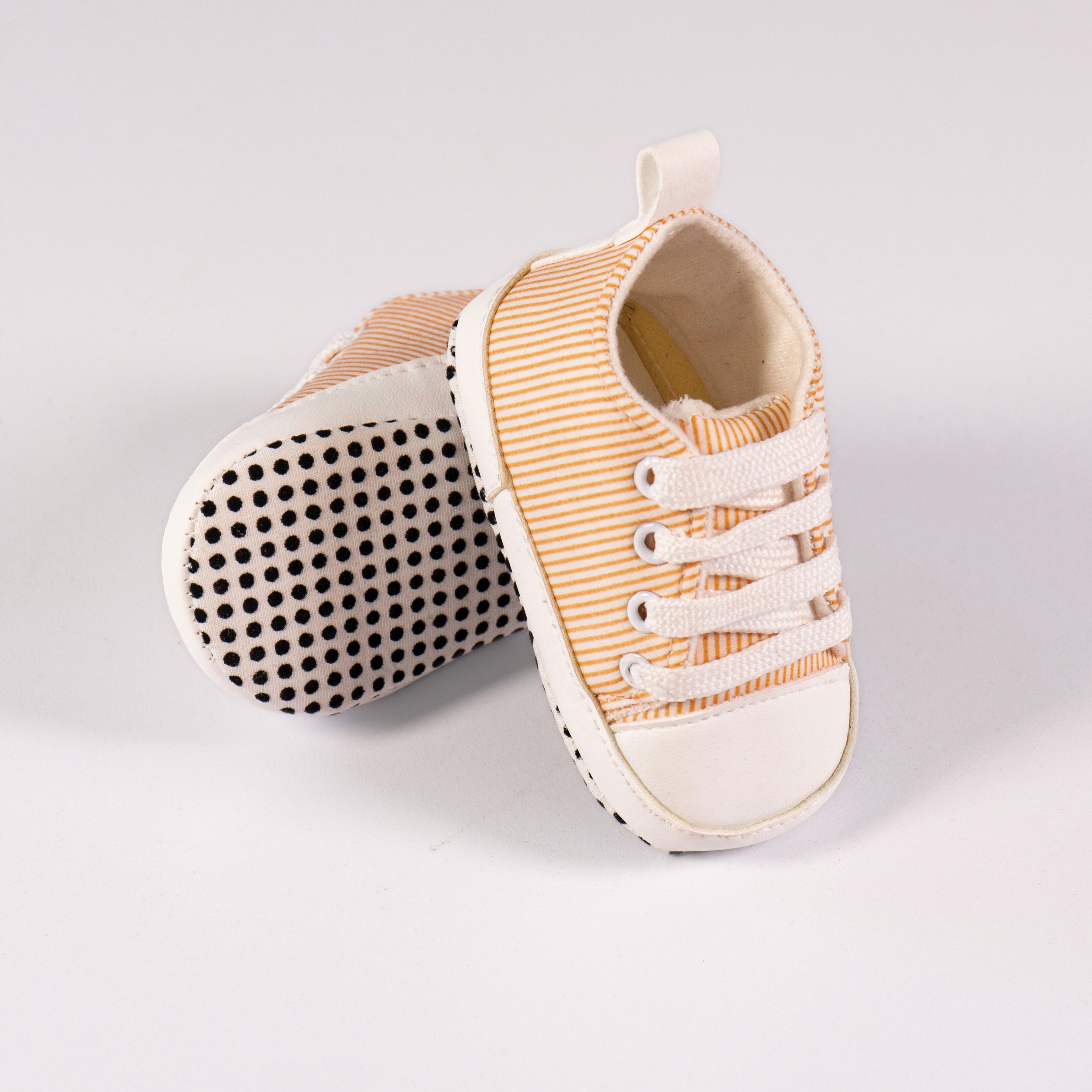 Baby Soft Sole Sneakers – Sunny Citrus Stripes