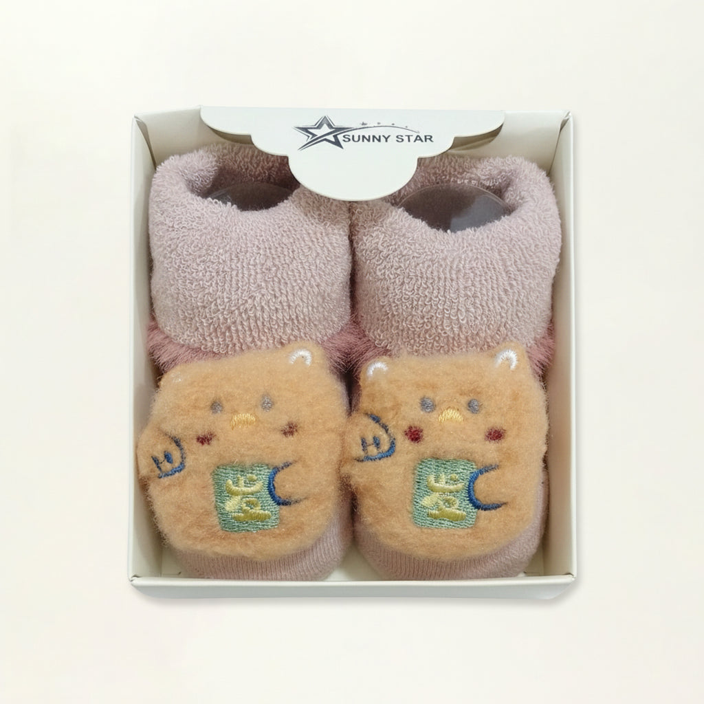 Baby Booties – Infant Soft Socks (Orange Cat)