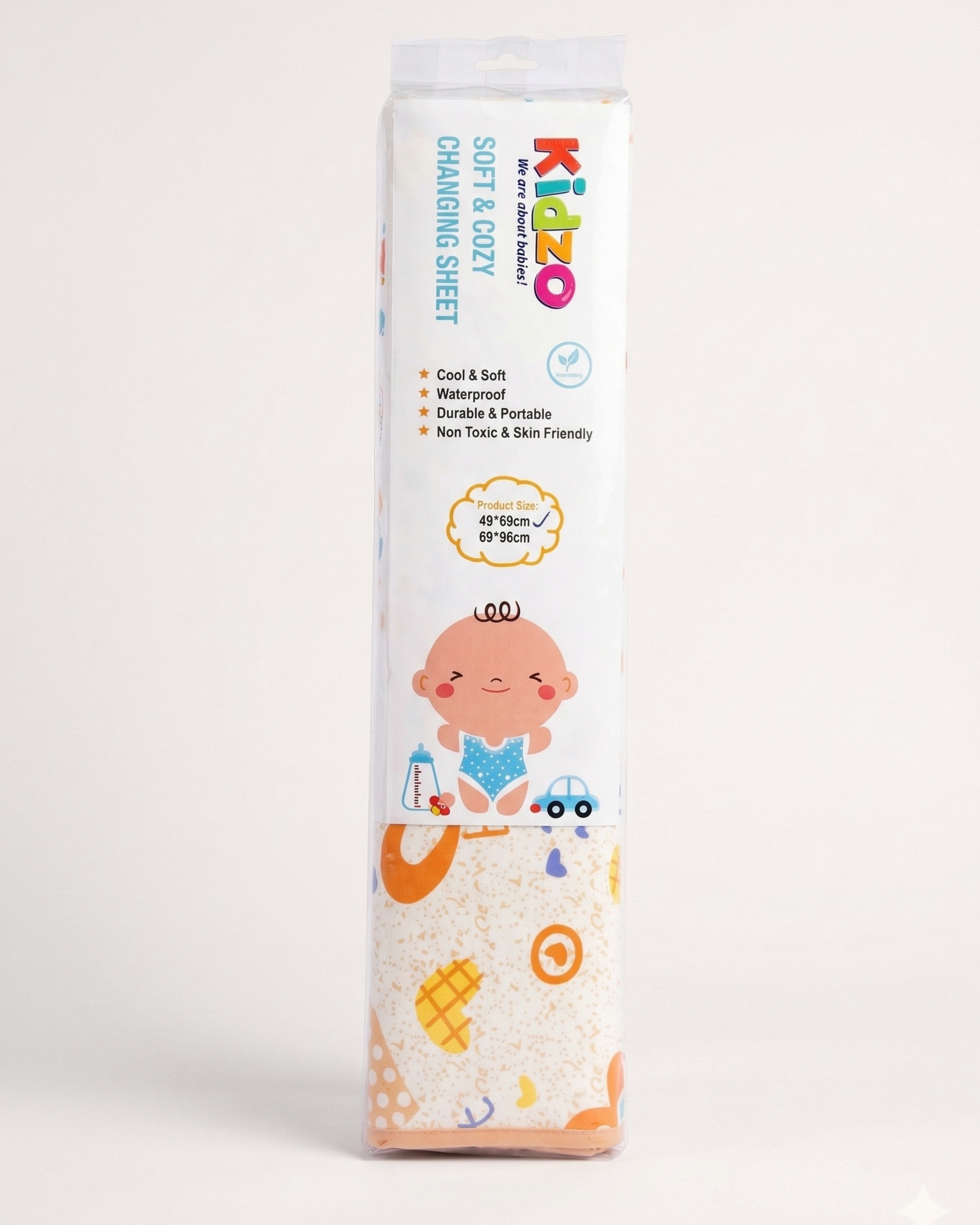 Waterproof Diaper Changing Sheet –  Tiny hearts (Orange) (19x27 Inches)