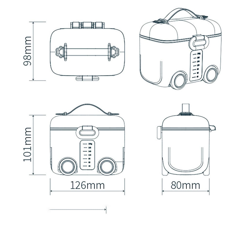 Baby Formula Dispenser | Portable Airtight Milk Powder Container & Scoop (BUS)