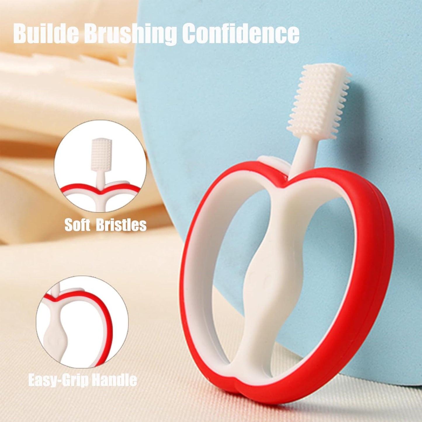 AppleGrip Baby Silicone Toothbrush – Soft Bristle Design – Baby Oral Care