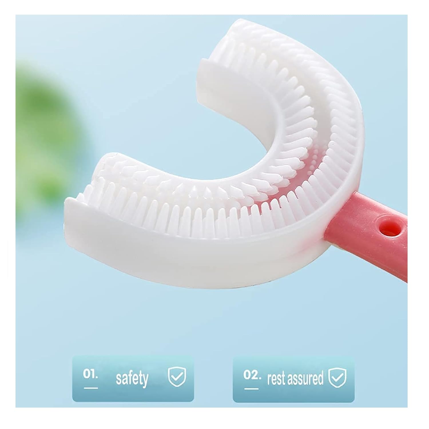 U-Shaped Baby Toothbrush – Soft Silicone with Heart Grip – Baby Oral Care