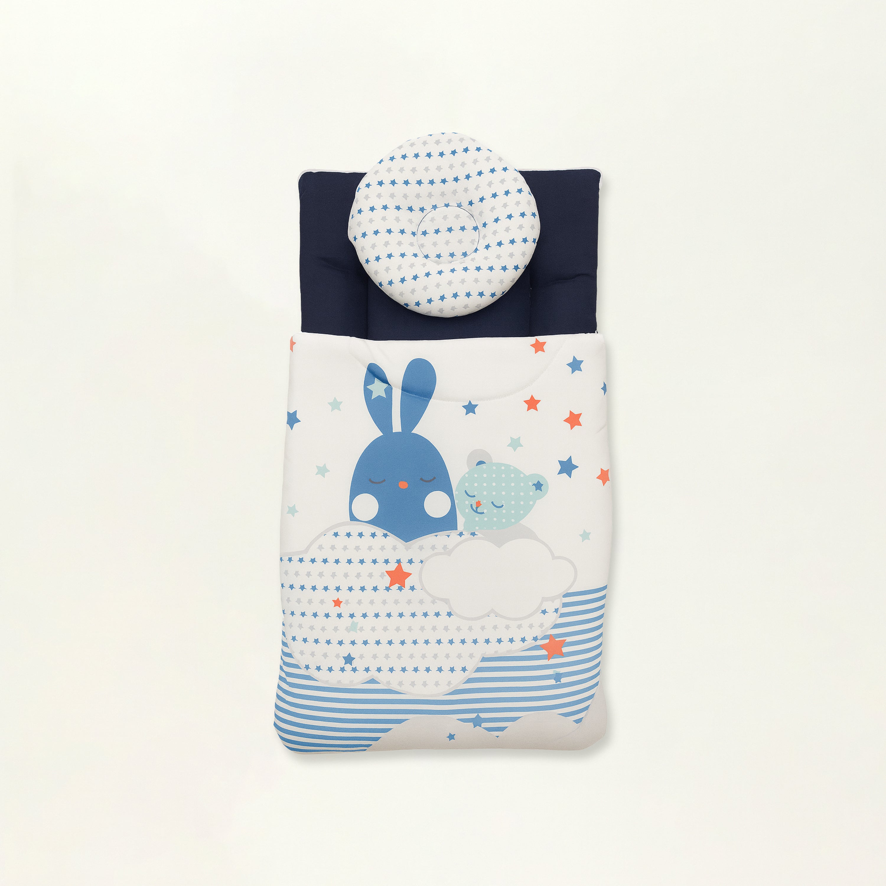 Carry Nest 2 PC - Baby Sleeping Bag - (Dreamy Sky Bunny - Blue)