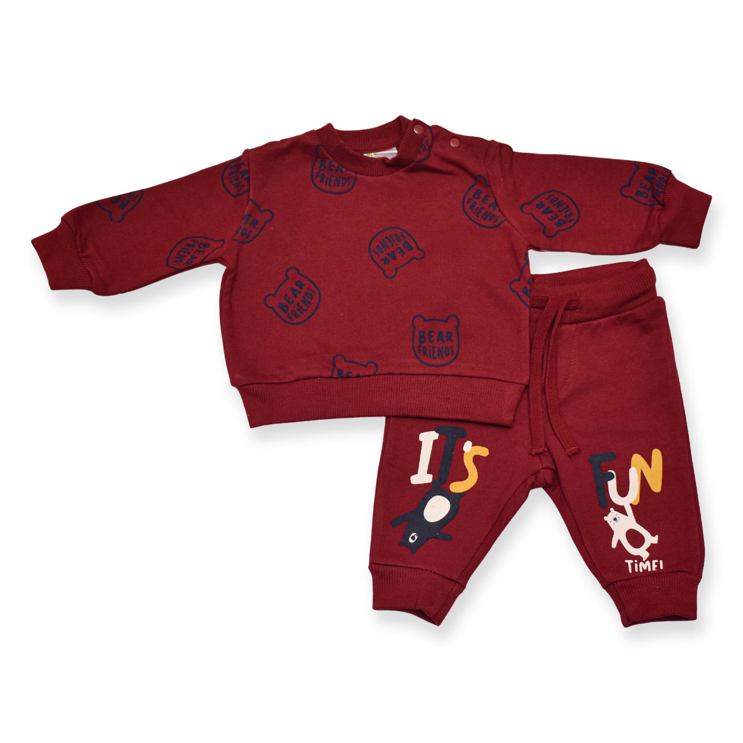 Bear Friends Set - Fleece - (Maroon)