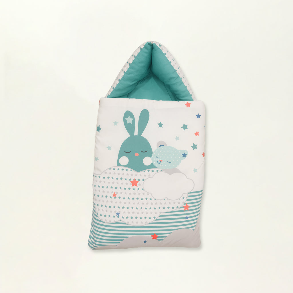 Carry Nest 2 PC - Baby Sleeping Bag - (Dreamy Sky Bunny - Mint)