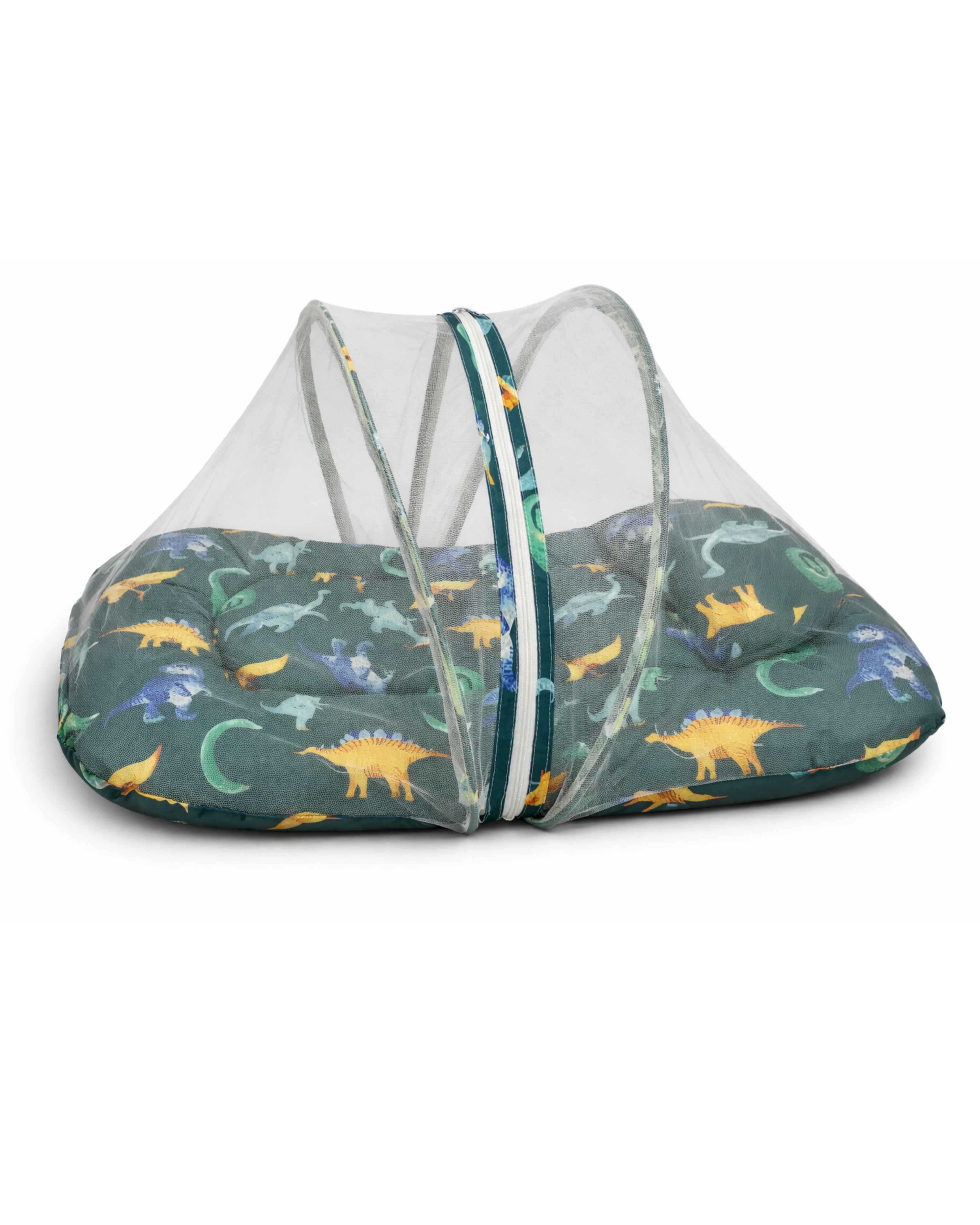 Carry Nest 2 Piece - Baby Sleeping Bag - Bed With Net (Green Dino)