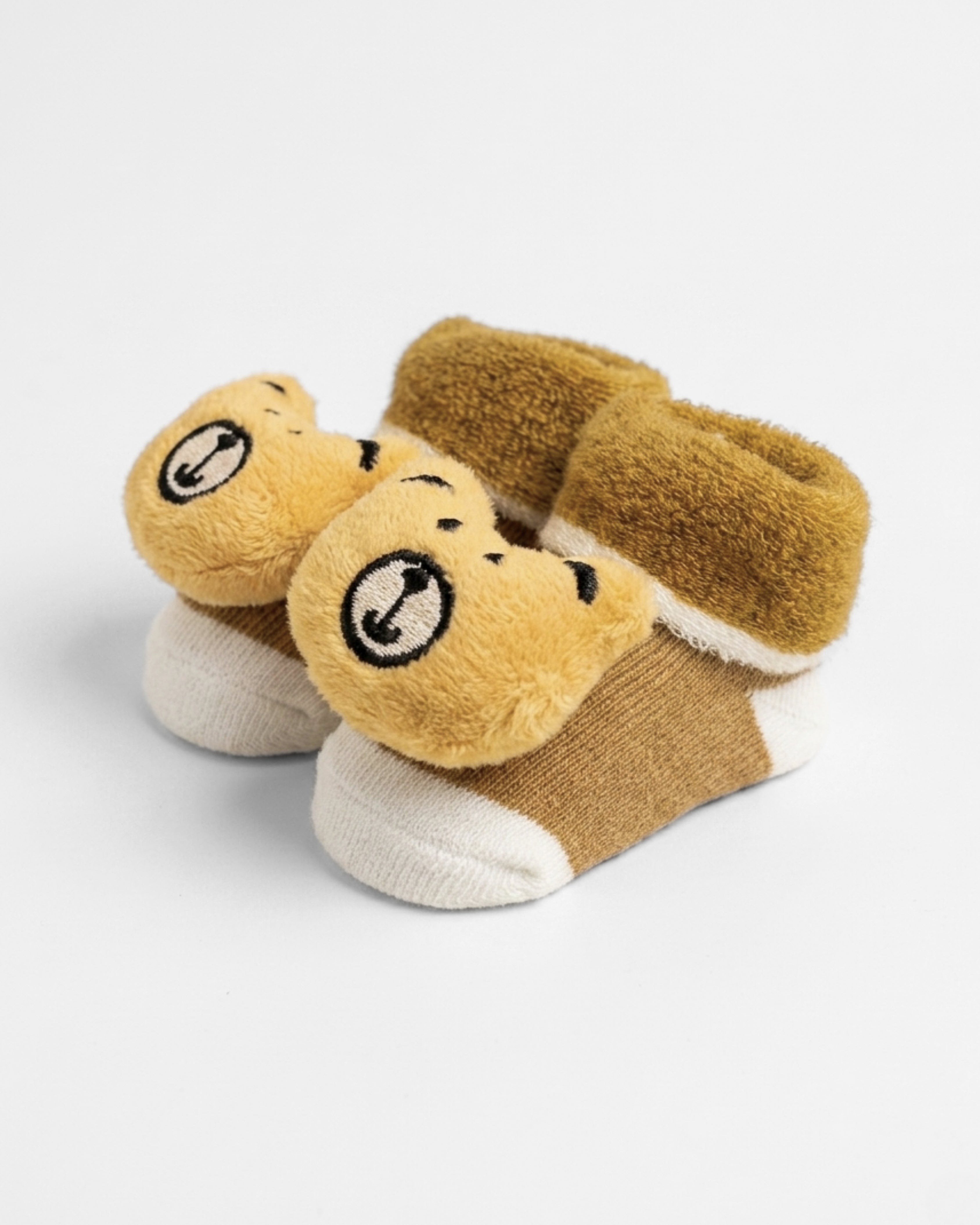 Baby Booties – Infant Soft Socks (Mustard Bear)