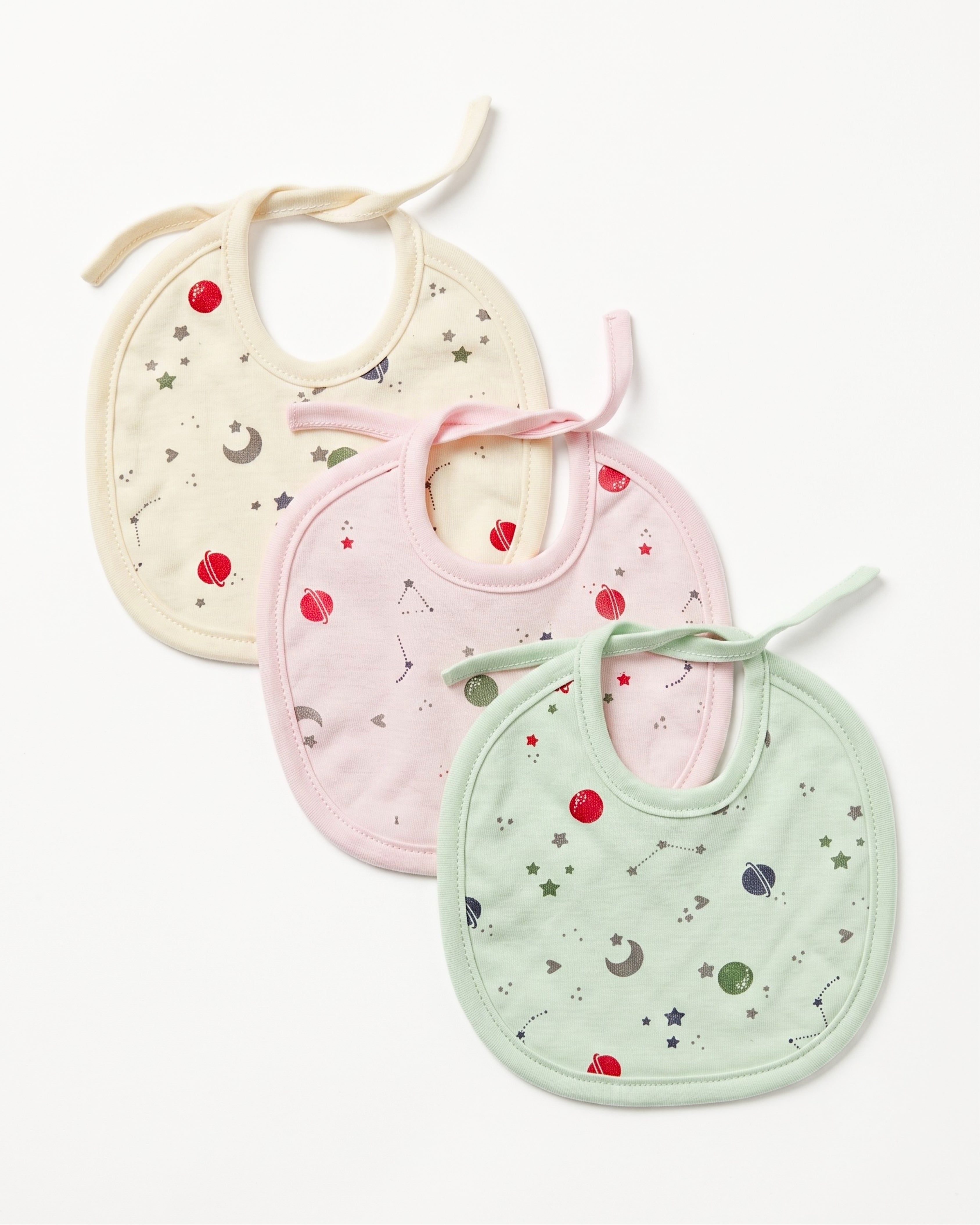 Pack of 3 | Baby Bibs – Medium Size (Assorted Prints)