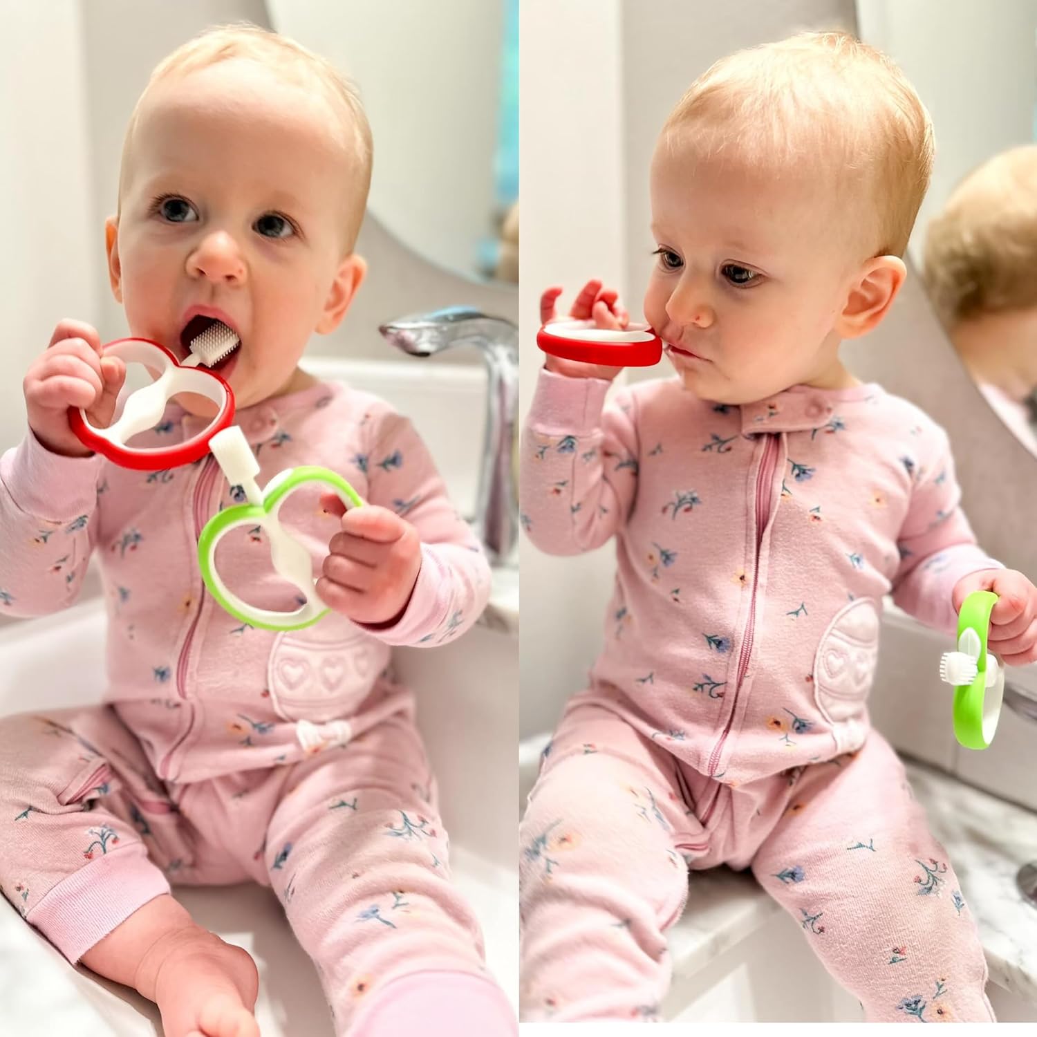 AppleGrip Baby Silicone Toothbrush – Soft Bristle Design – Baby Oral Care