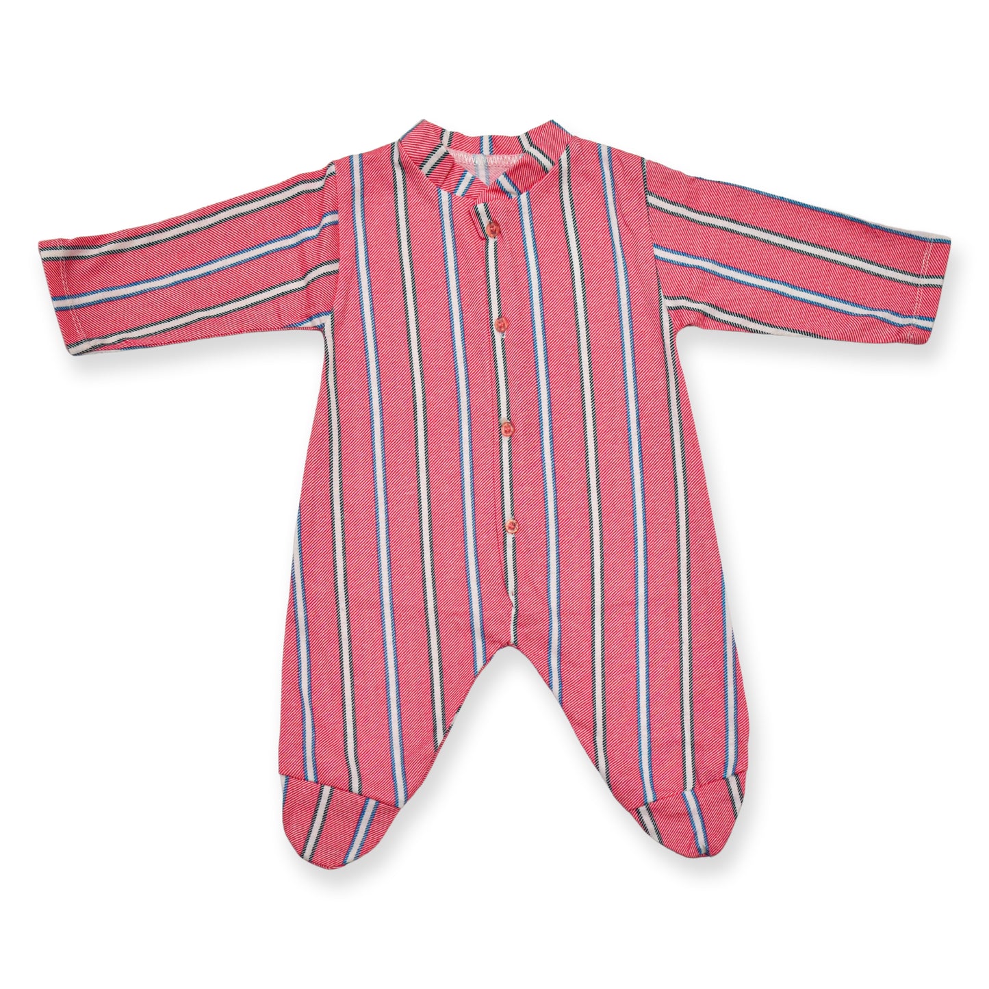 Pink Stripes Footed Romper