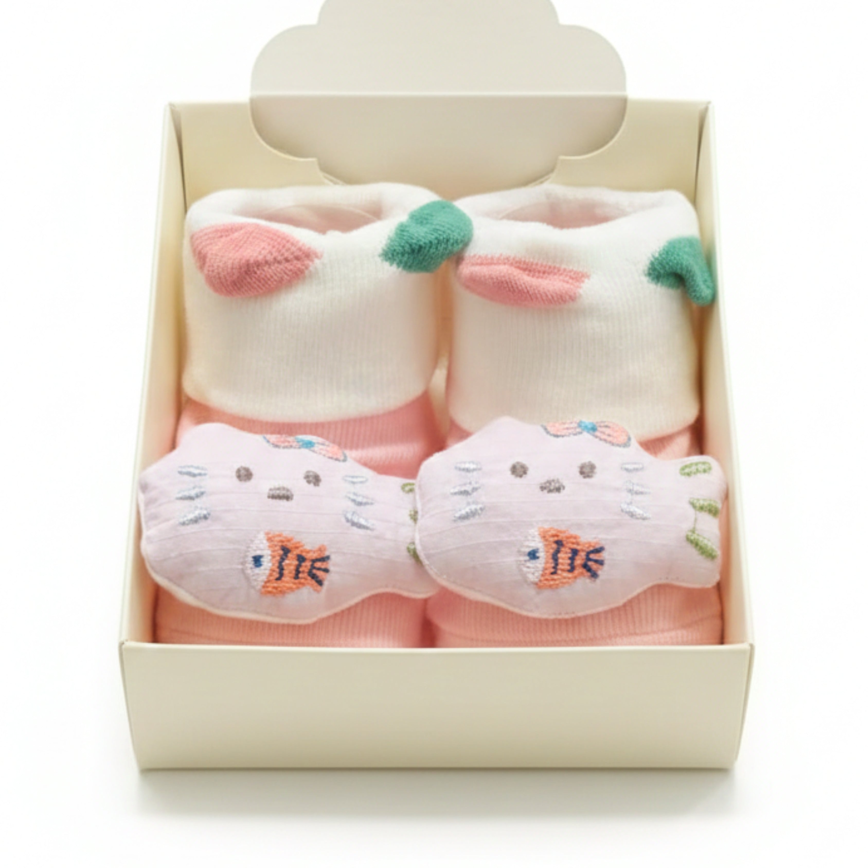 Baby Booties – Infant Soft Socks (Pink Fish)