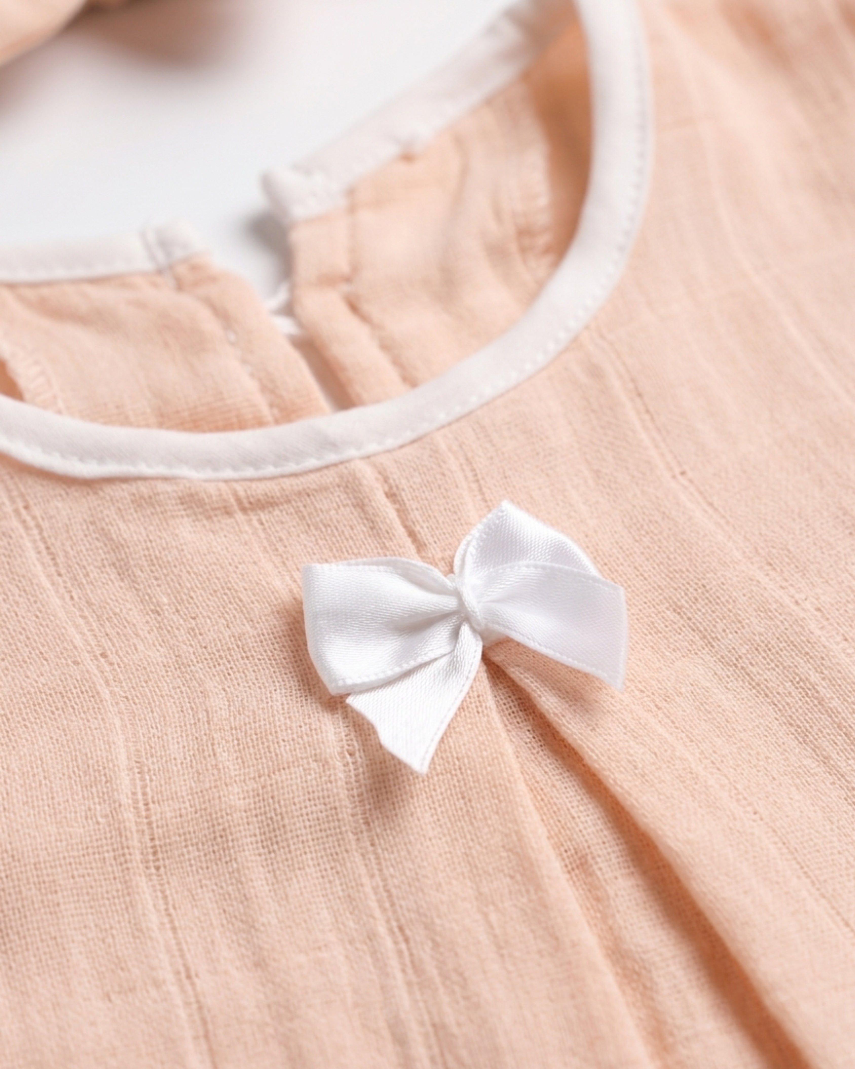 3-Piece Muslin Frock Set - Peach