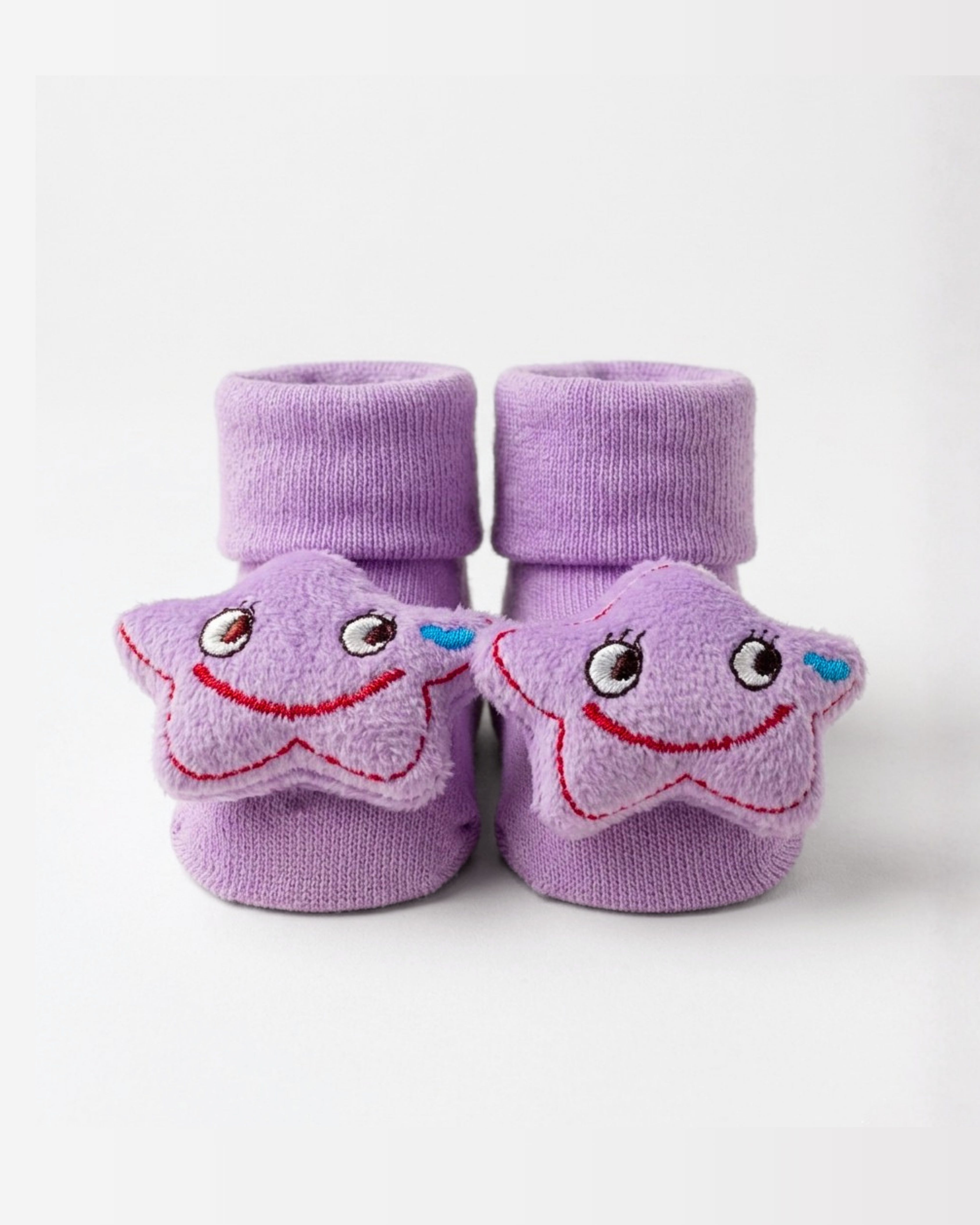 Baby Booties – Infant Soft Socks (Purple Star)