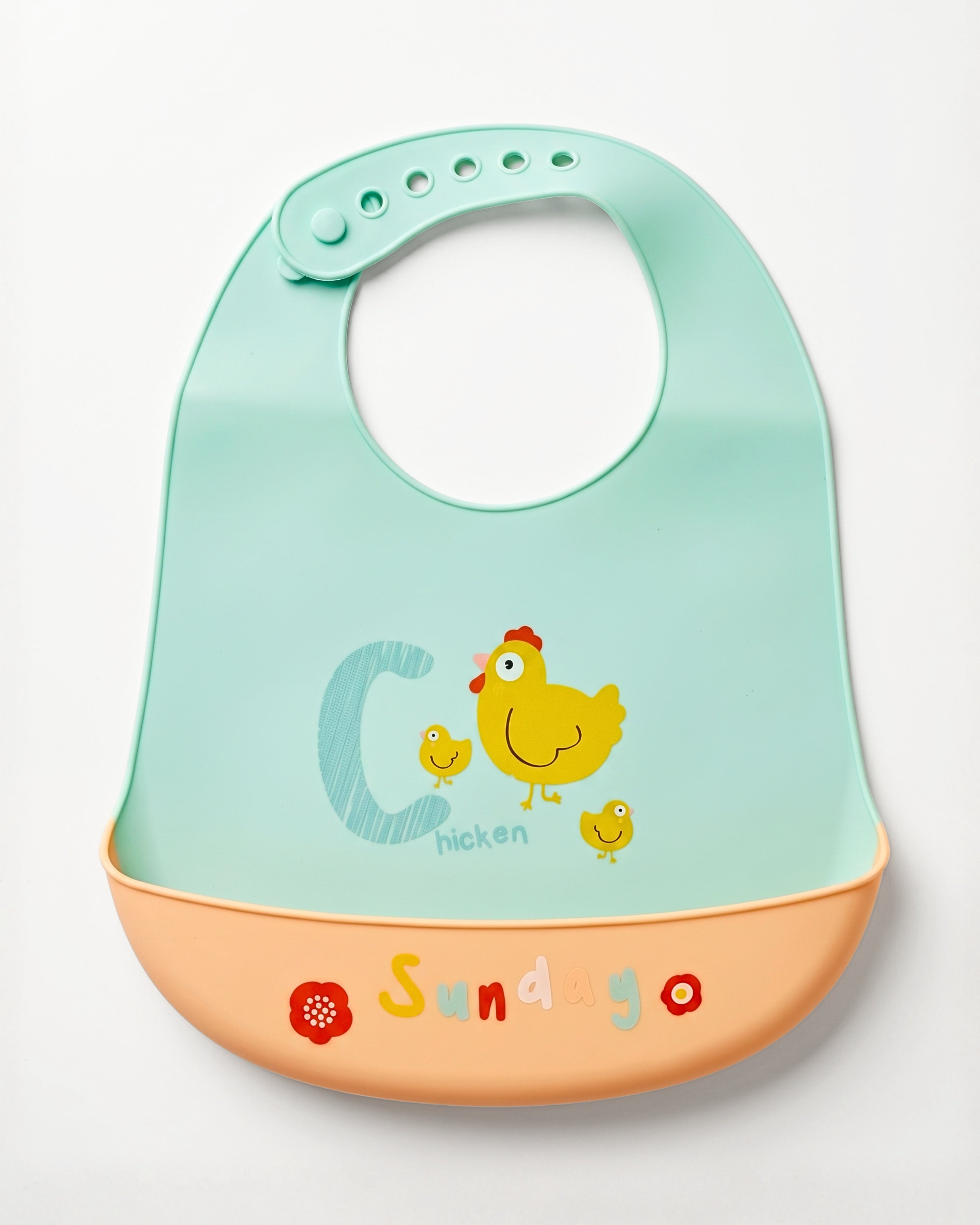 Adjustable Food-Grade Silicone Bib - BPA-free - Sunday Chiken