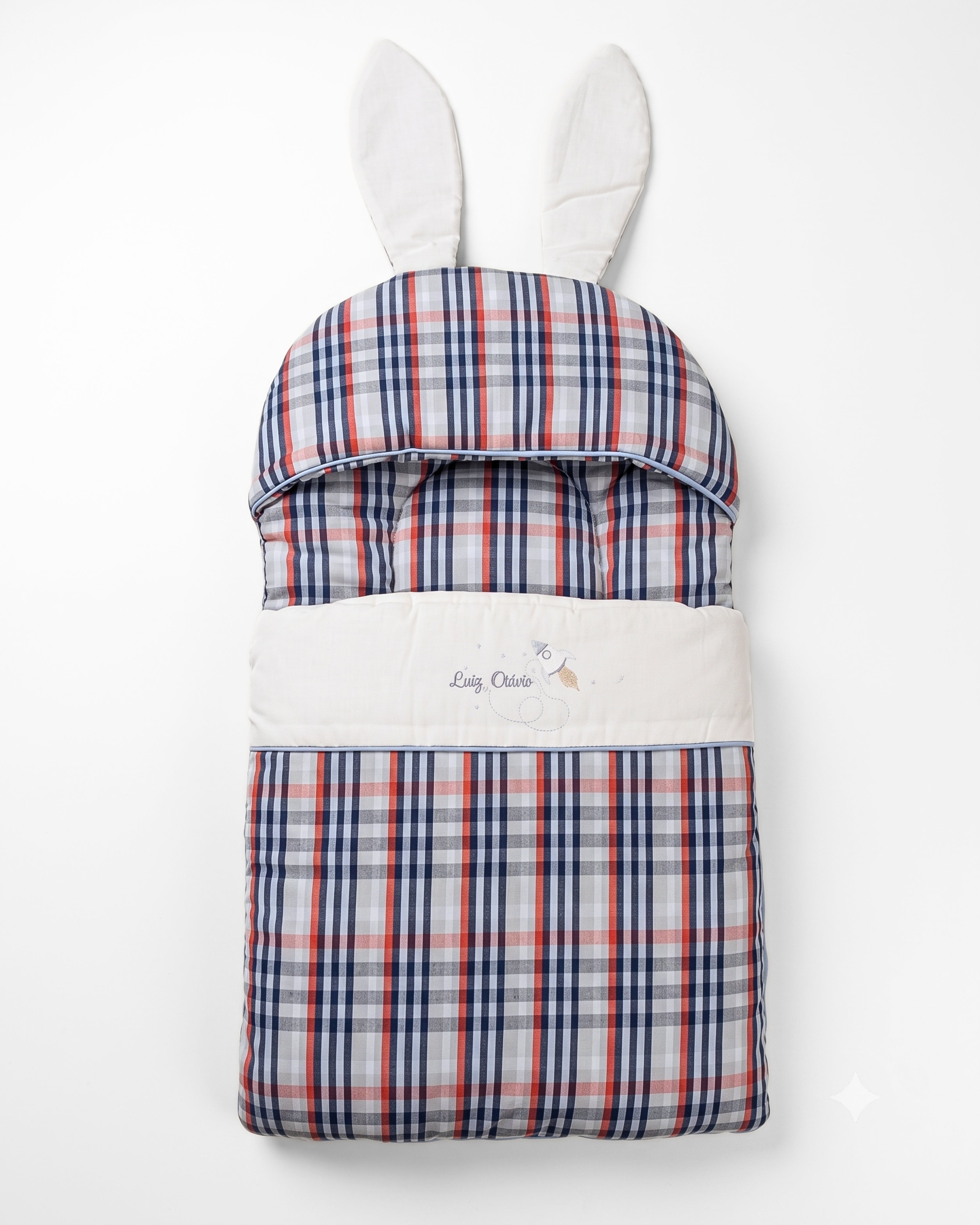 Hooded Carry Nest - Baby Sleeping Bag - Rocket Bunny Plaid