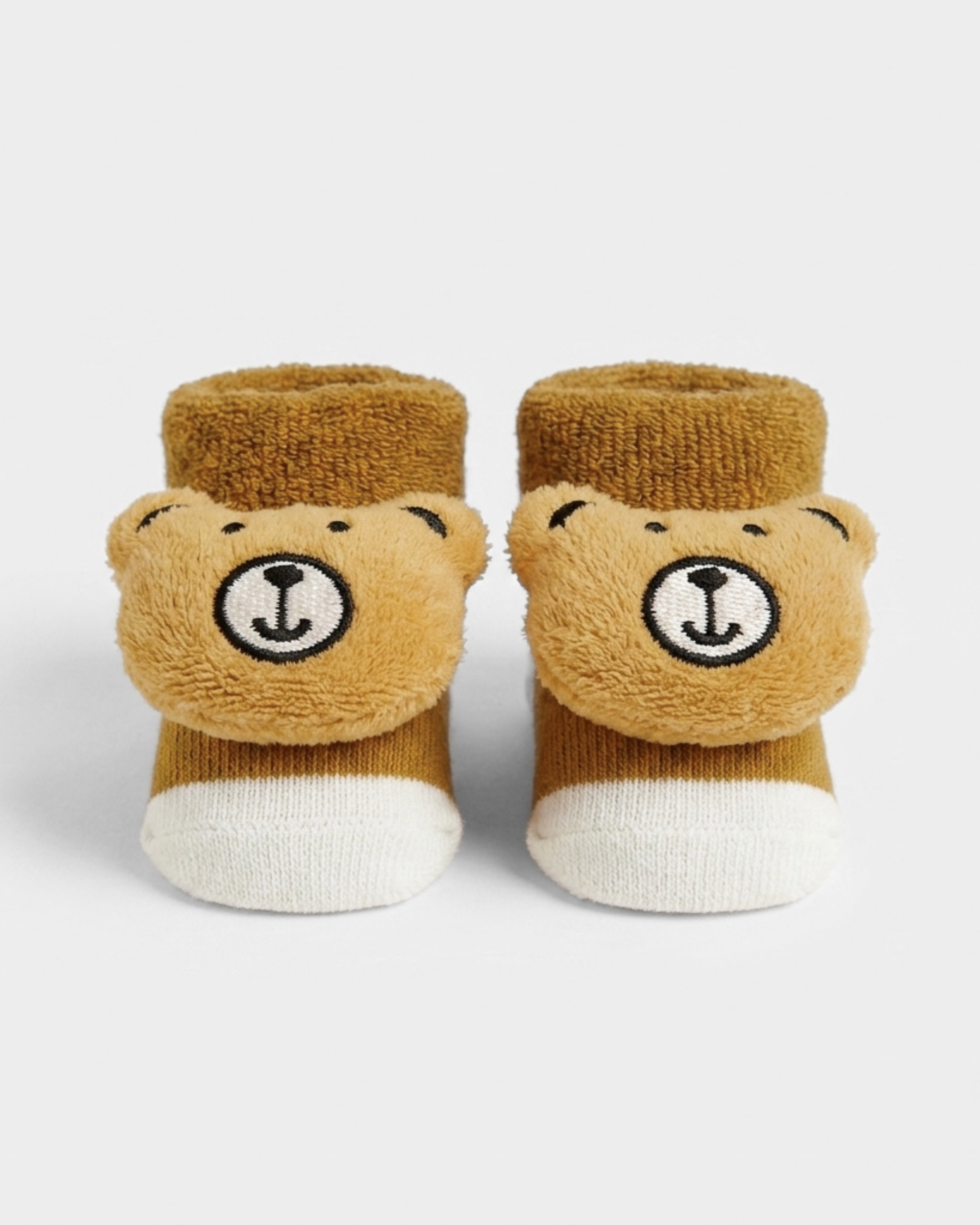 Baby Booties – Infant Soft Socks (Mustard Bear)