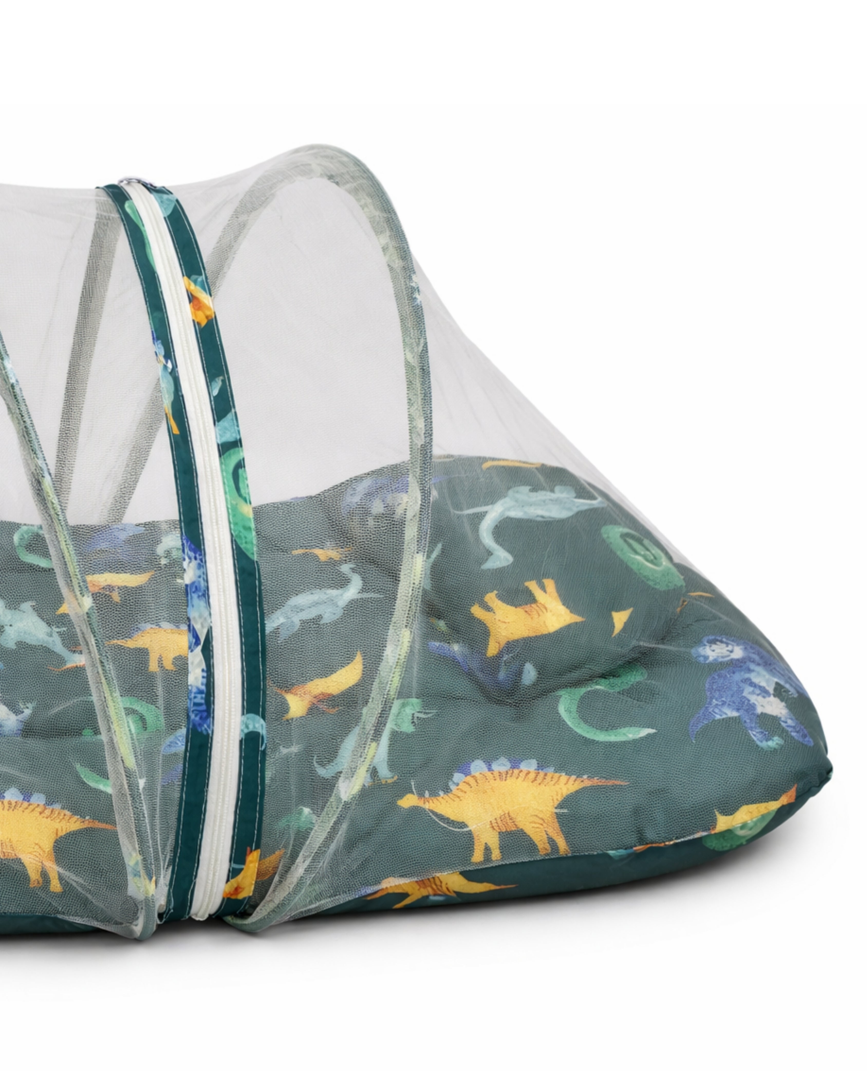 Carry Nest 2 Piece - Baby Sleeping Bag - Bed With Net (Green Dino)