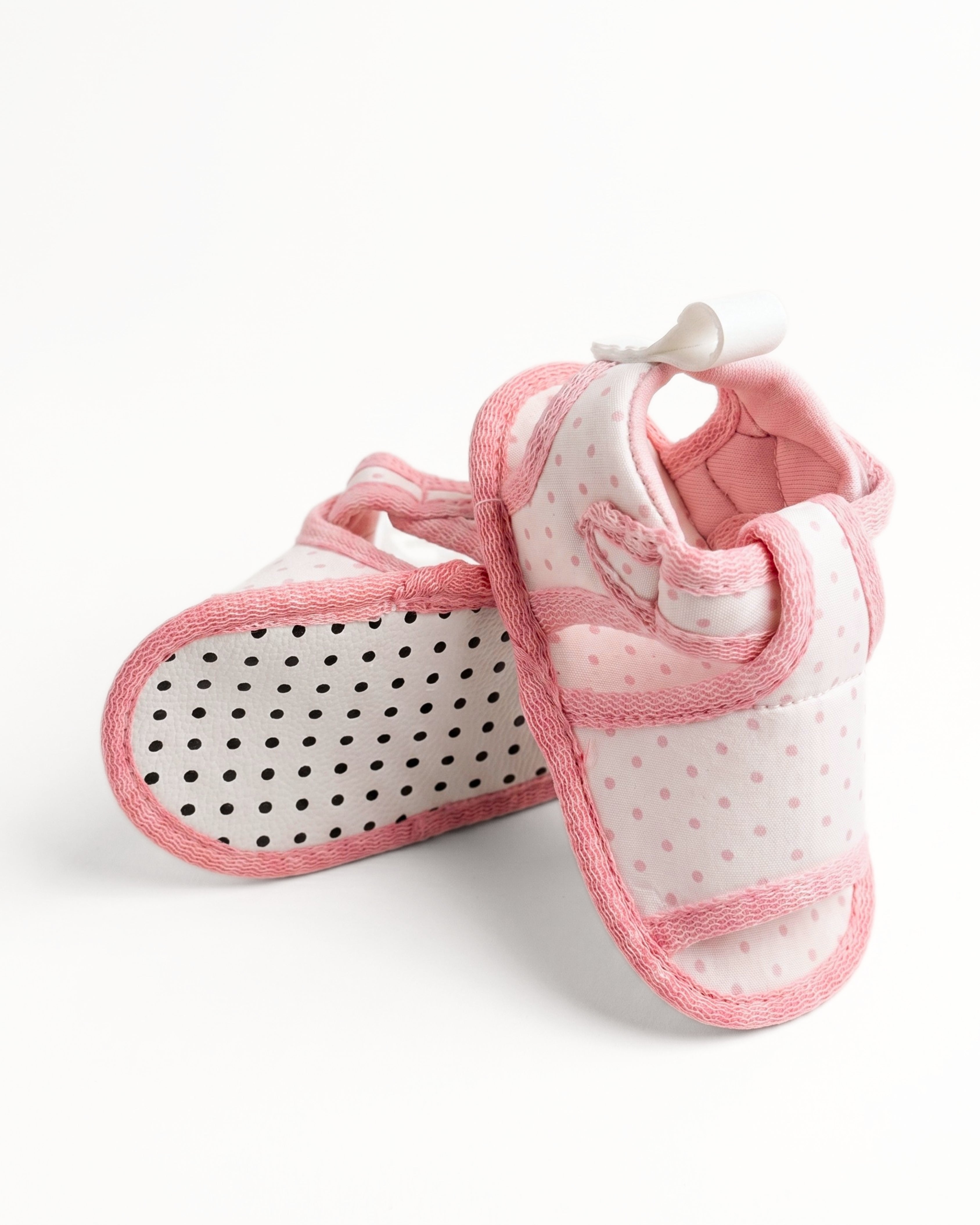 Baby Flat Sole Sandals - Pink Polka