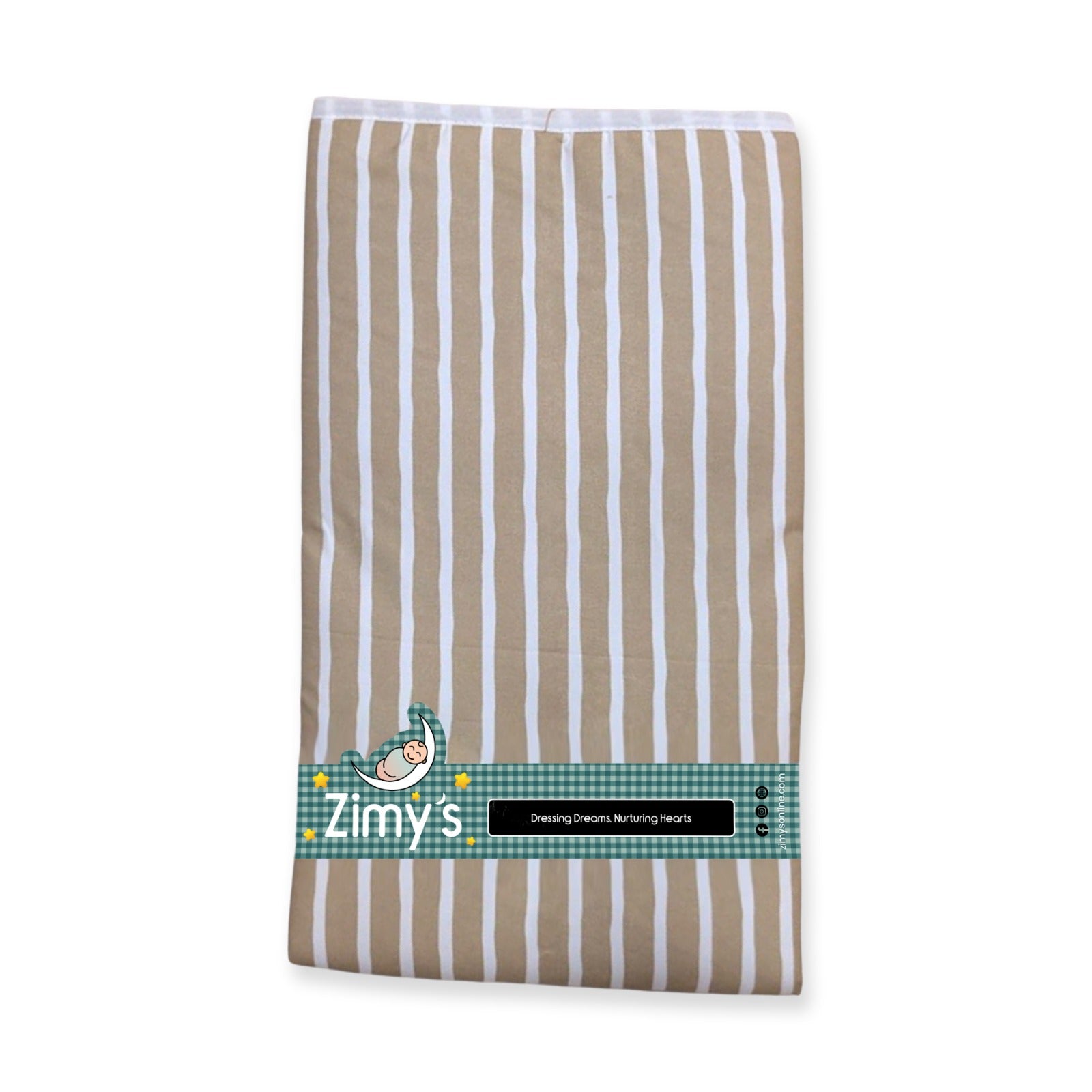 Waterproof Diaper Changing Sheet – Beige & White Stripes  (22x28 Inches)