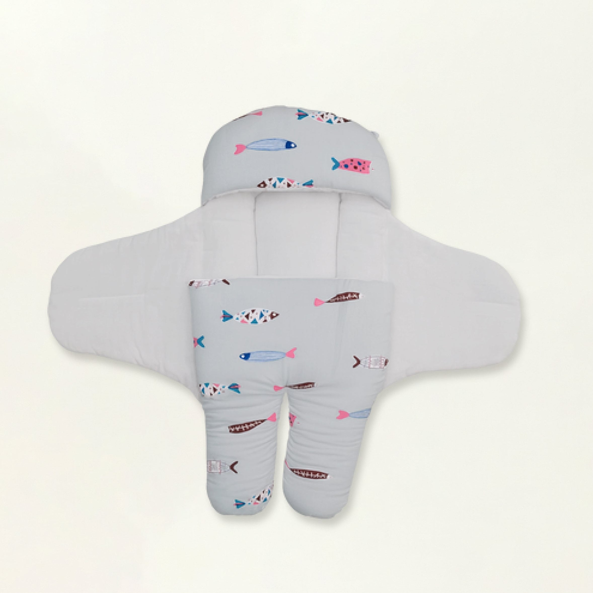 Footed Carry Nest - Footed Baby Wrap - (Little Fisher – Ocean Blue)