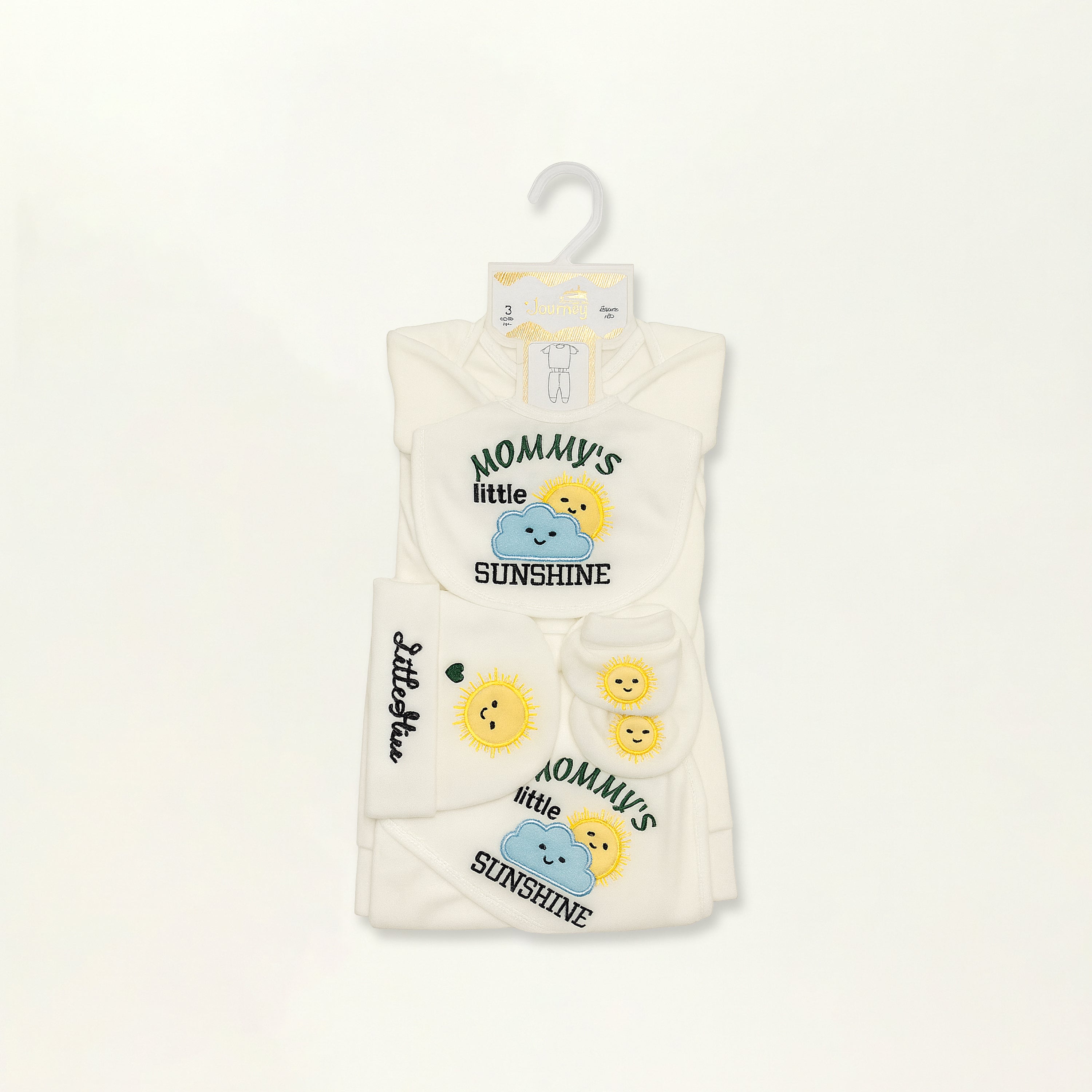 Velvet Fleece – Newborn 7 PC Starter Set - Little Sunshine (Green)