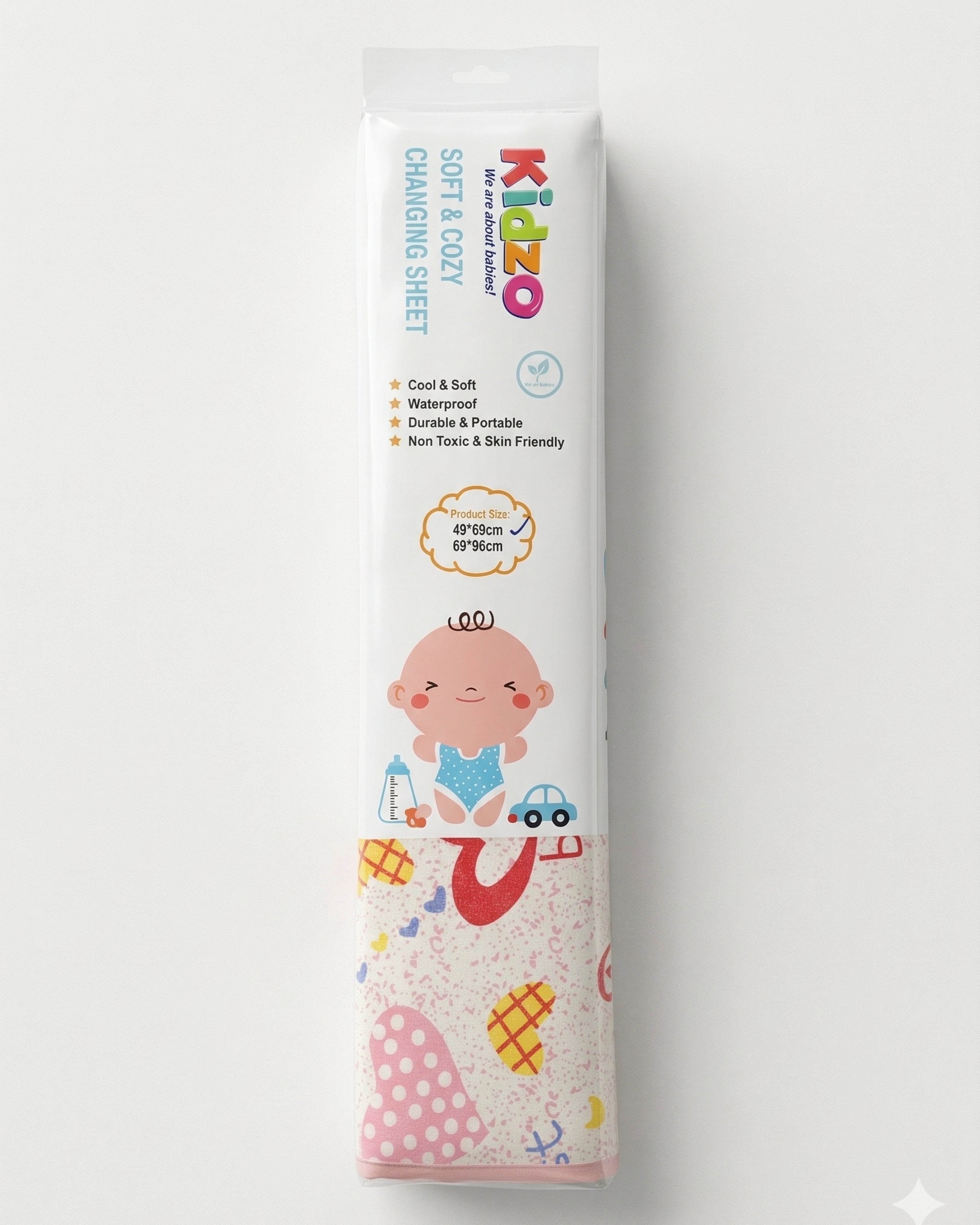 Waterproof Diaper Changing Sheet –  Tiny hearts (Pink) (19x27 Inches)