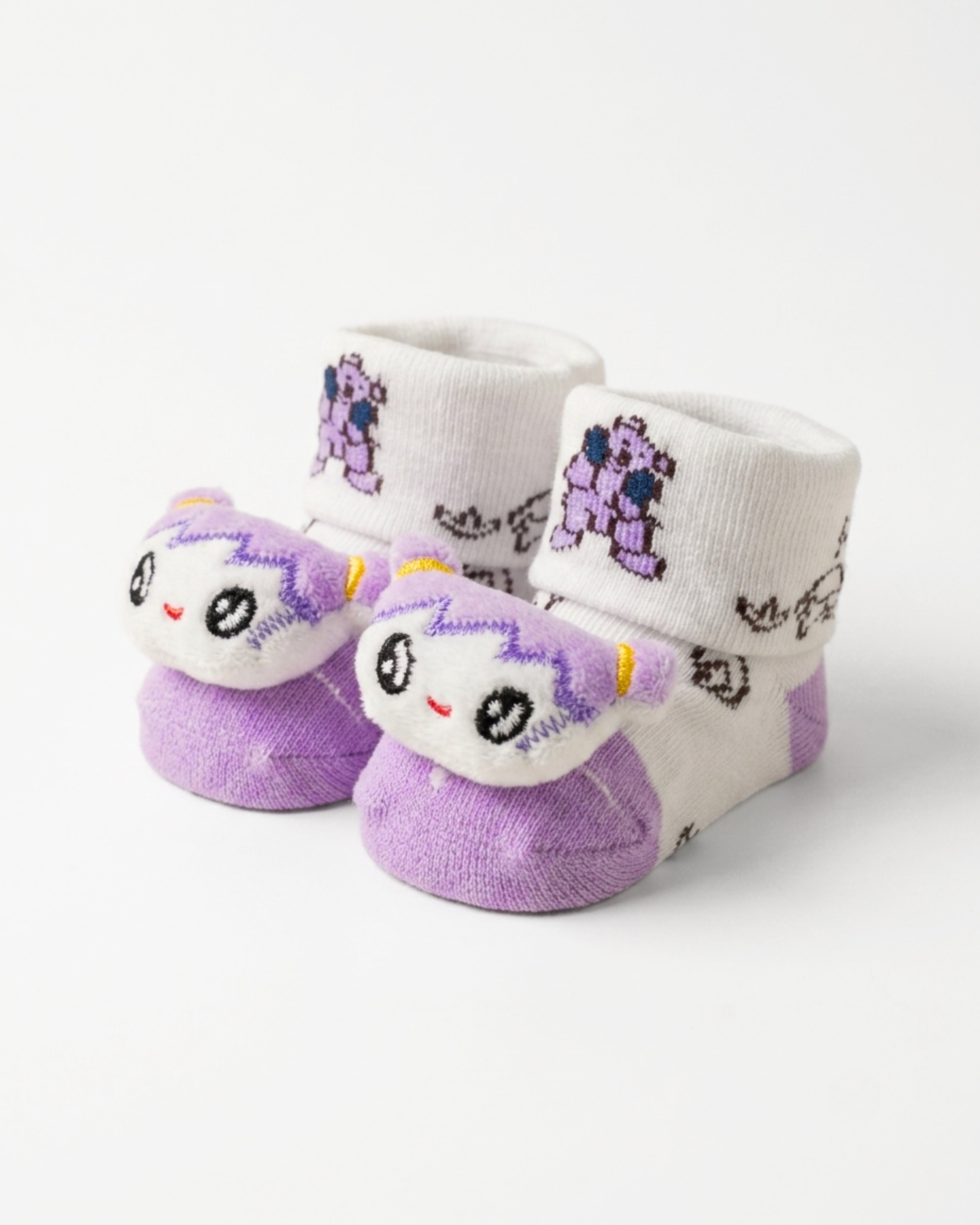 Baby Booties – Infant Soft Socks (Purple Doll)