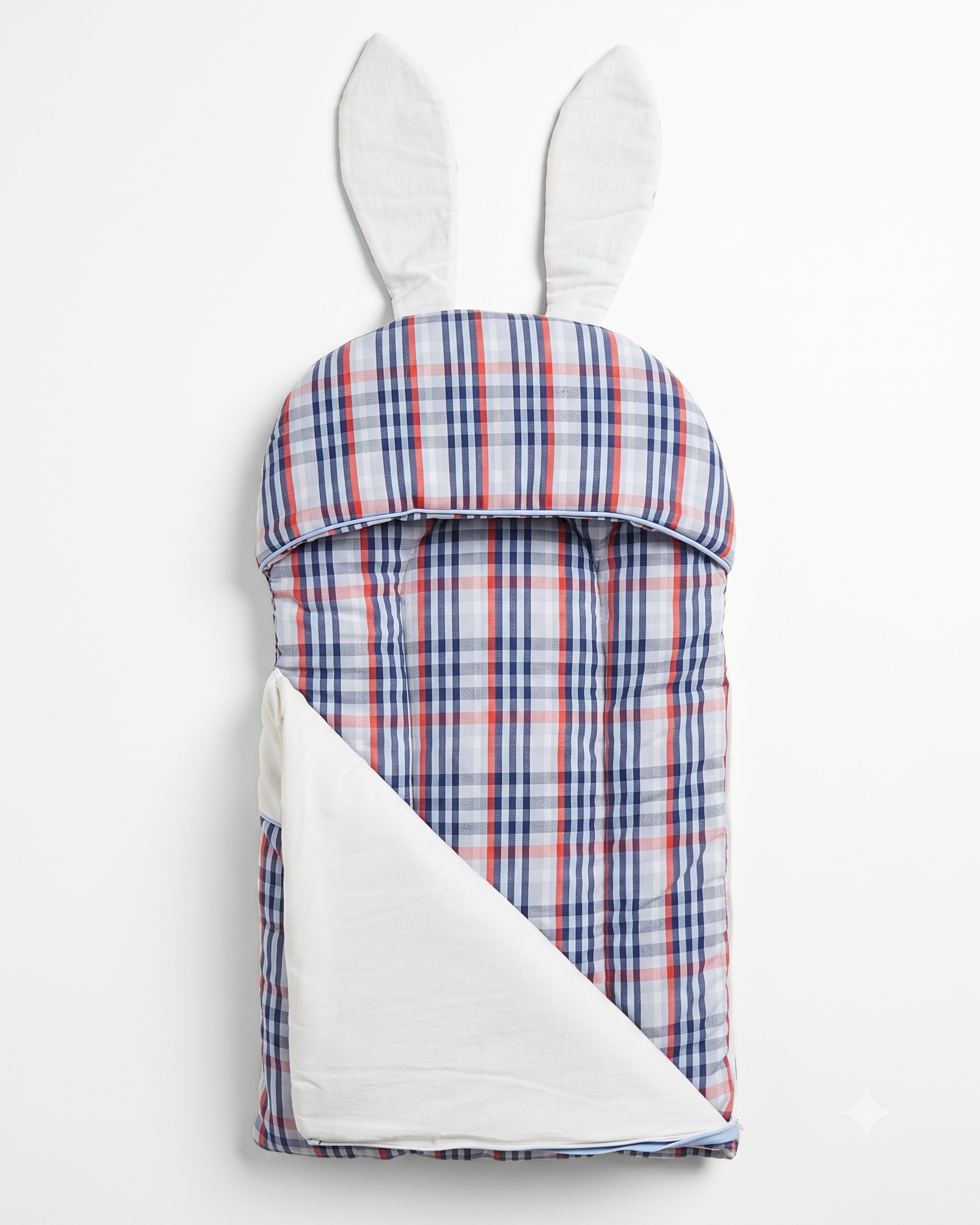 Hooded Carry Nest - Baby Sleeping Bag - Rocket Bunny Plaid