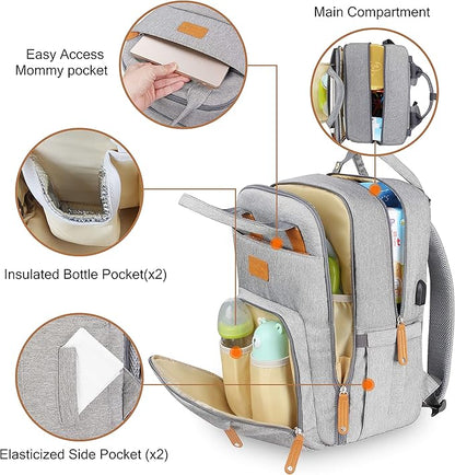 Baby Diaper & Accessories Bag - Multifunction Baby Travel Backpack