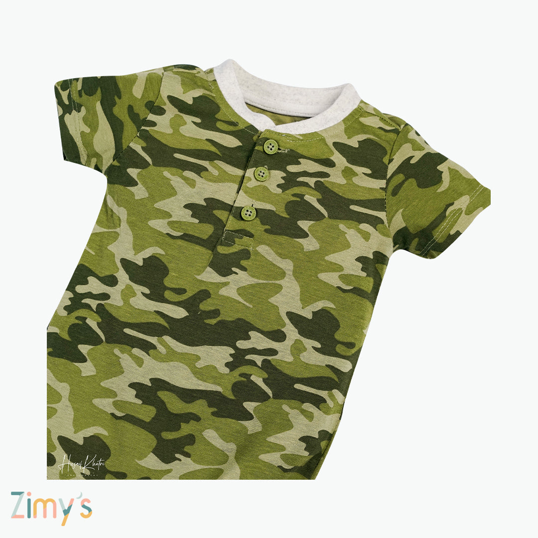 Little Trooper Camo Romper