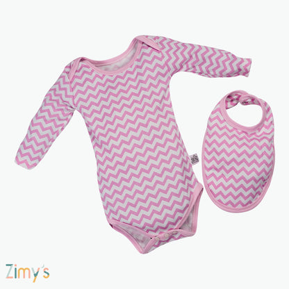 Pink Zigzag Bodysuit - 2 Piece Set