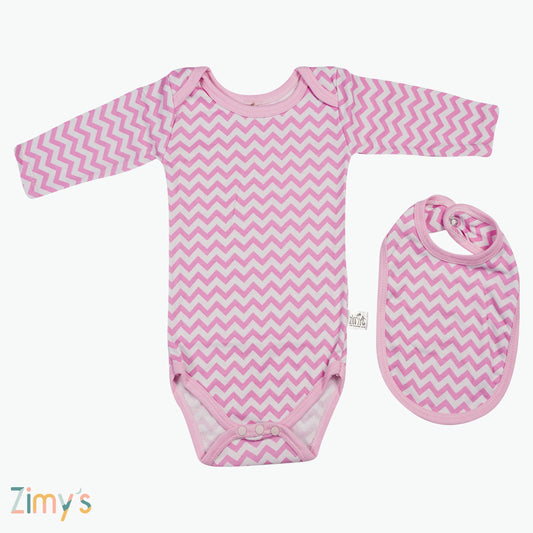 Pink Zigzag Bodysuit - 2 Piece Set